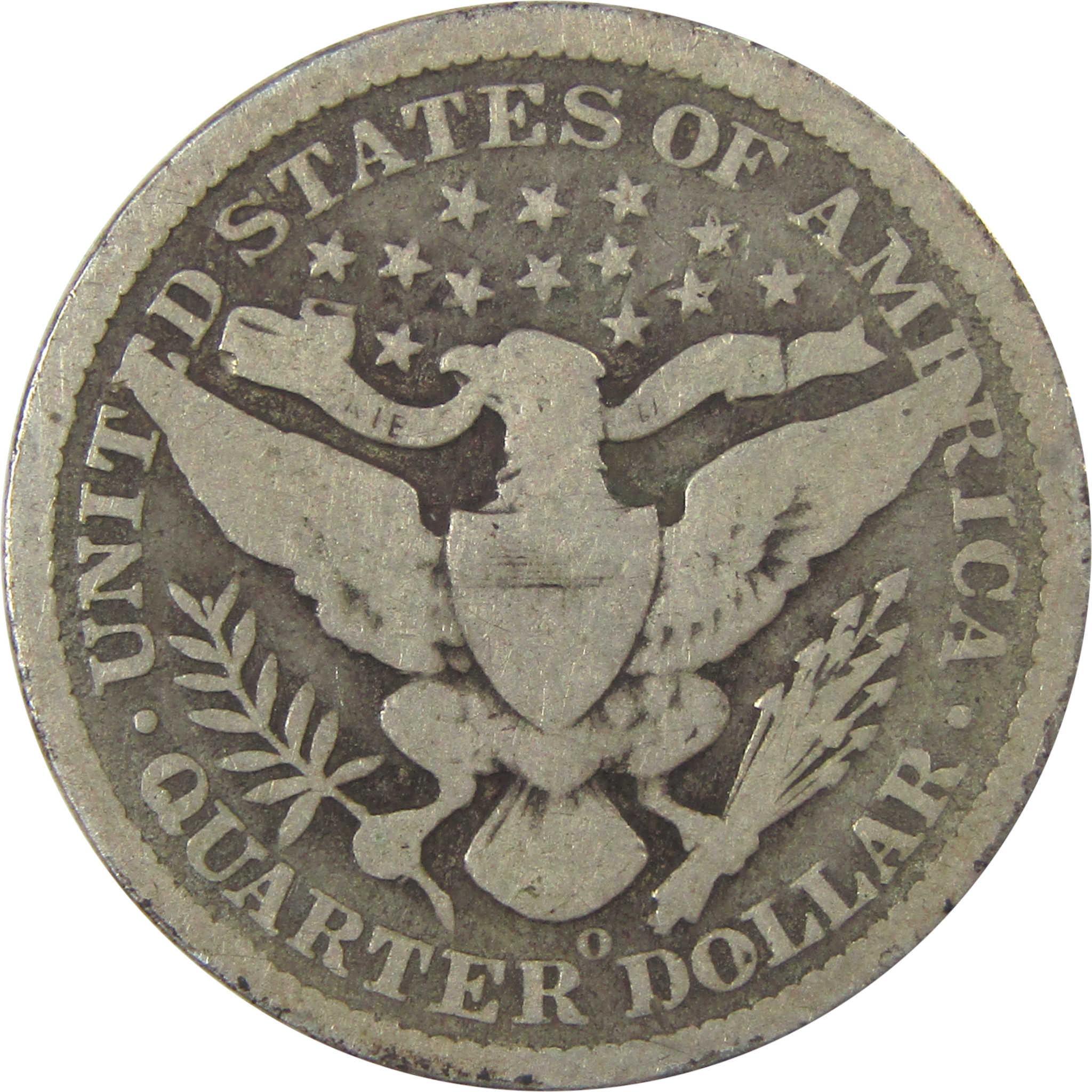 1896 O Barber Quarter G Good Silver 25c Coin SKU:I21858