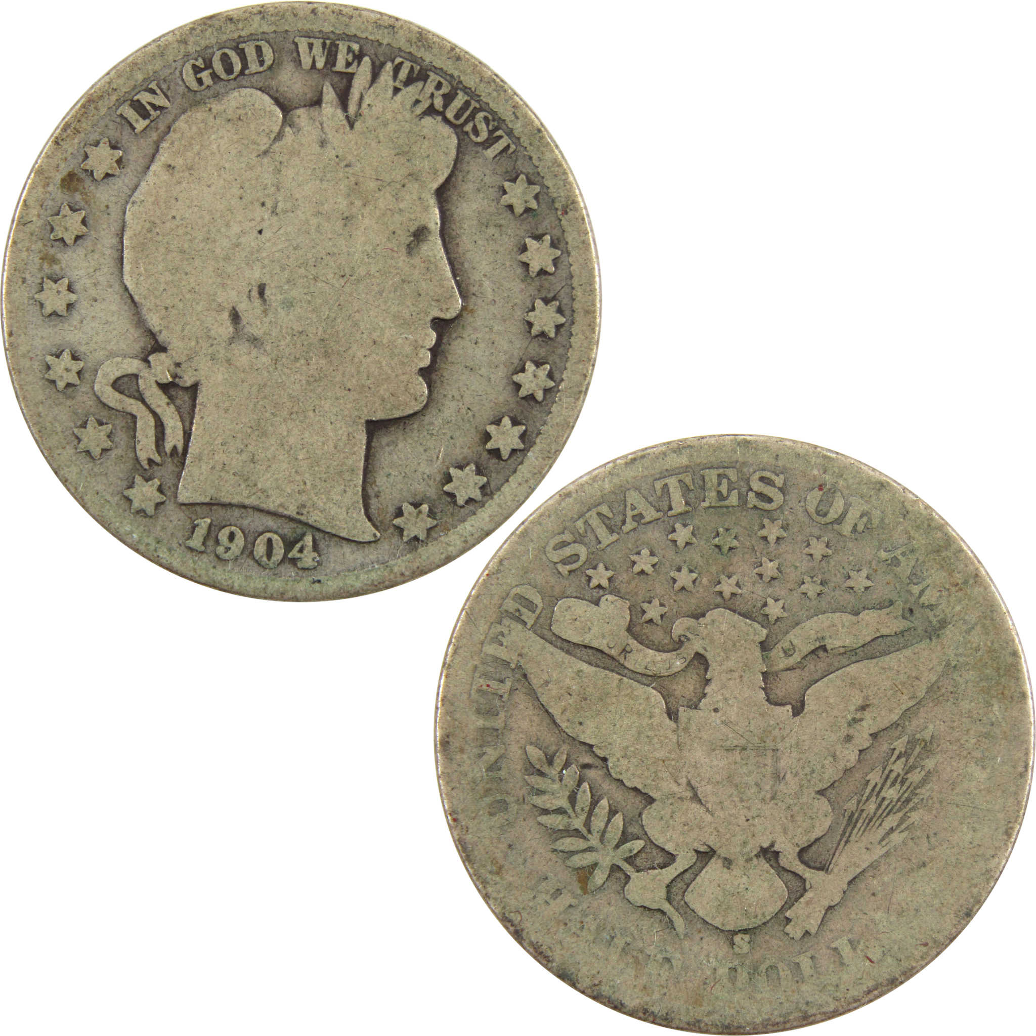 1904 S Barber Half Dollar AG About Good 90% Silver 50c Coin SKU:I11108