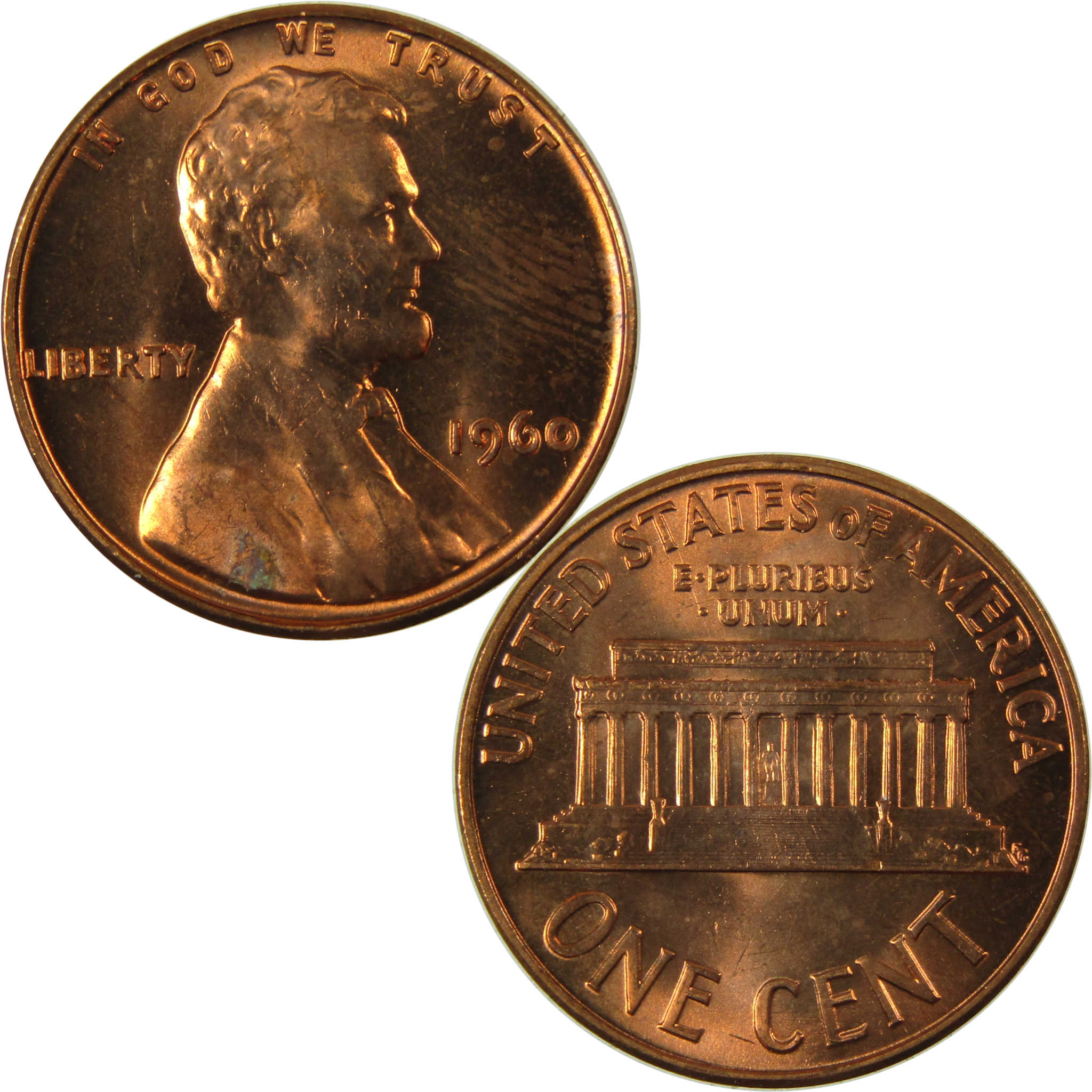 1960 Small Date Lincoln Memorial 1c Uncirculated Mint State SKU:I26578