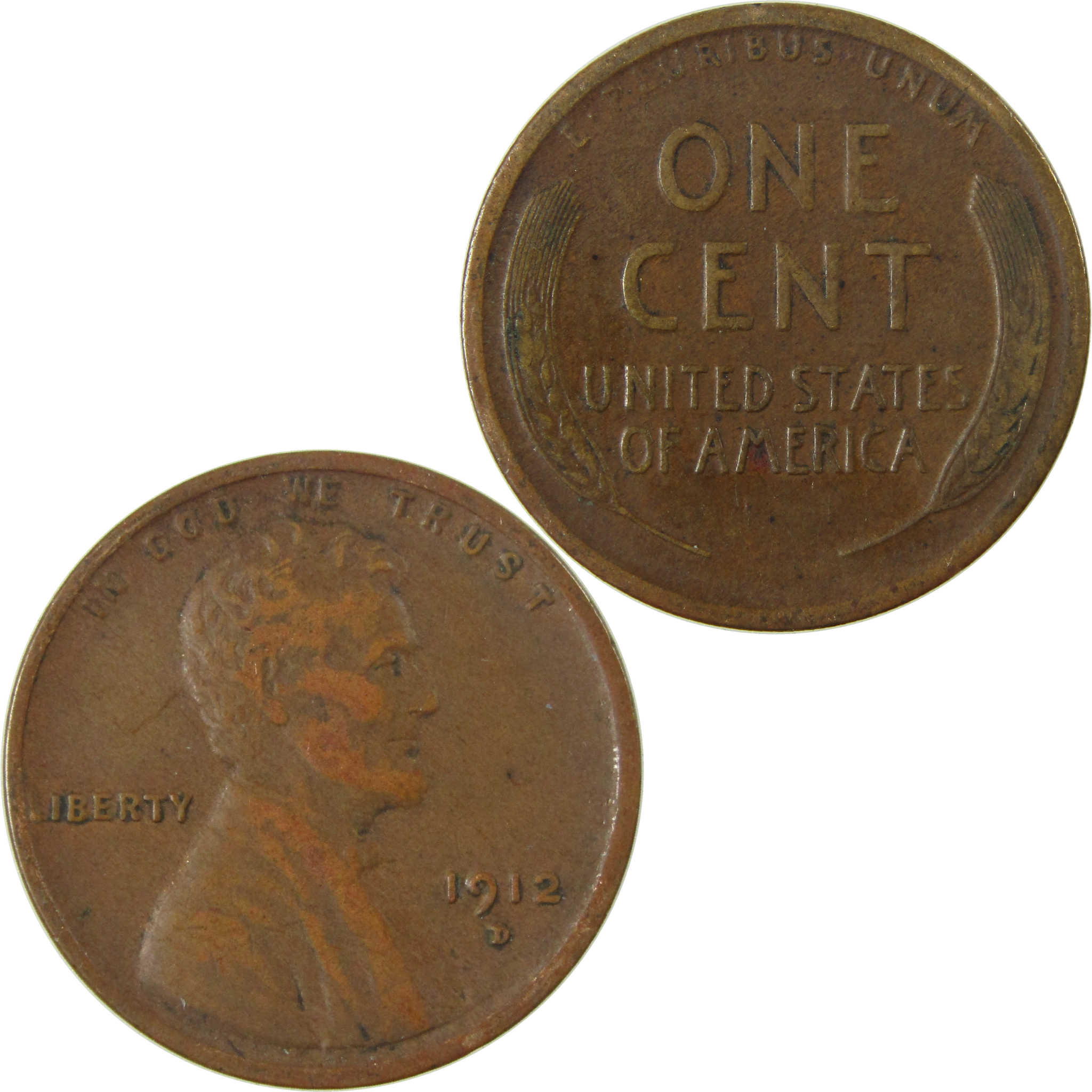 1912 D Lincoln Wheat Cent VF Very Fine Penny 1c Coin SKU:I26855