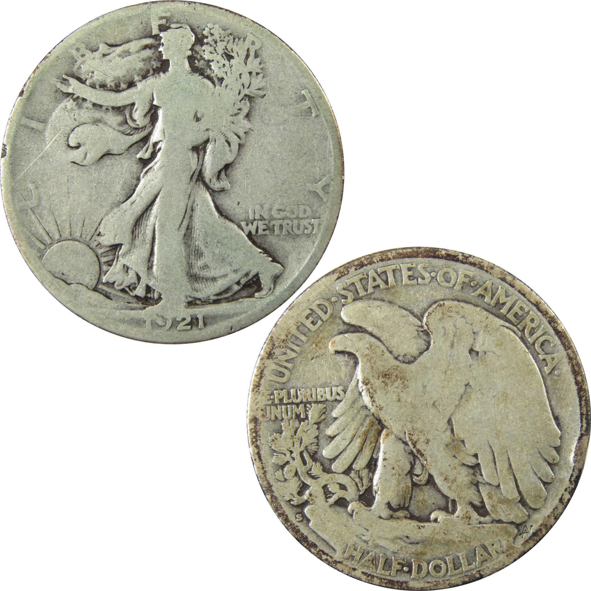 1921 S Liberty Walking Silver Half Dollar G Good SKU:CP1446