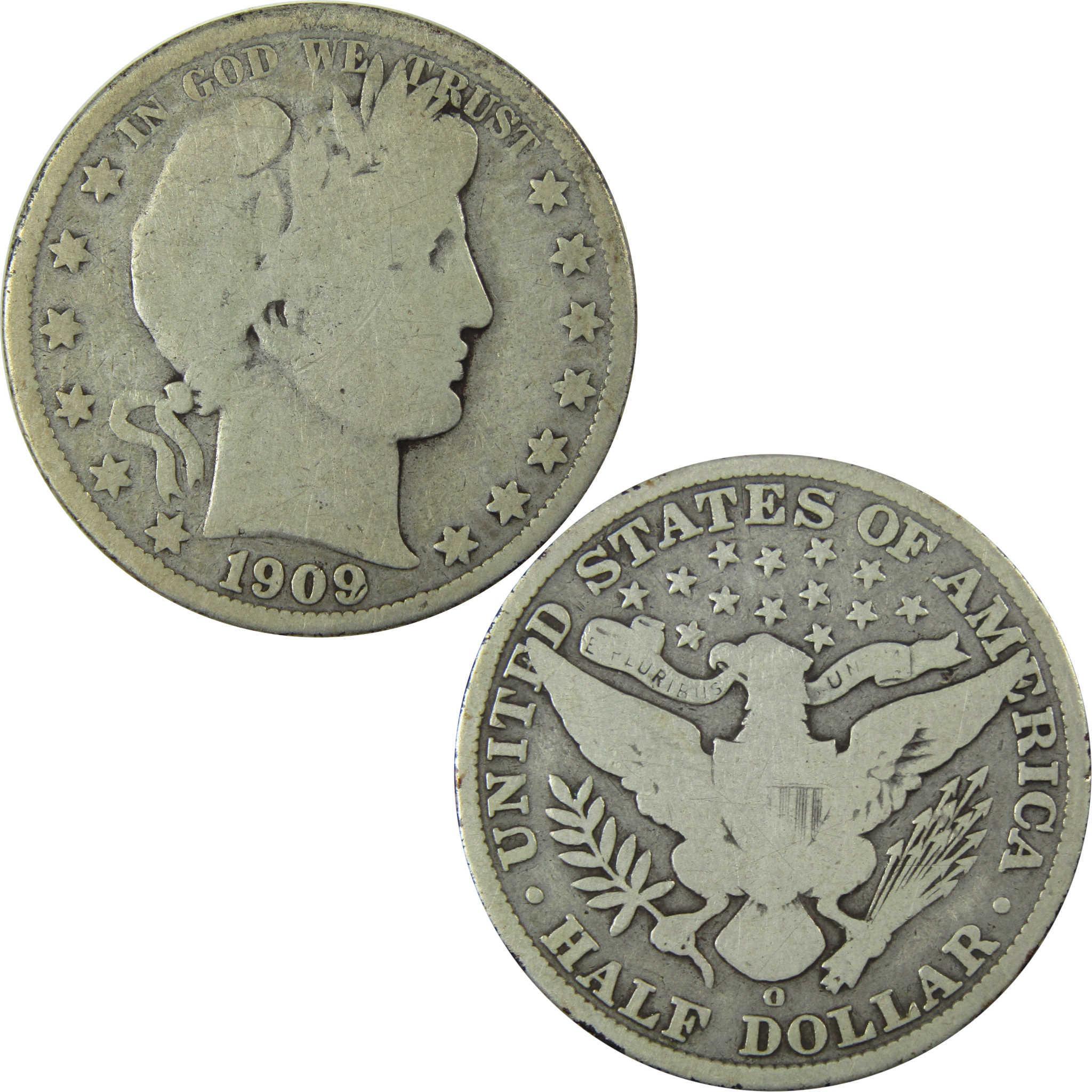 1909 O Barber Silver Half Dollar G Good 50c Coin SKU:I25972