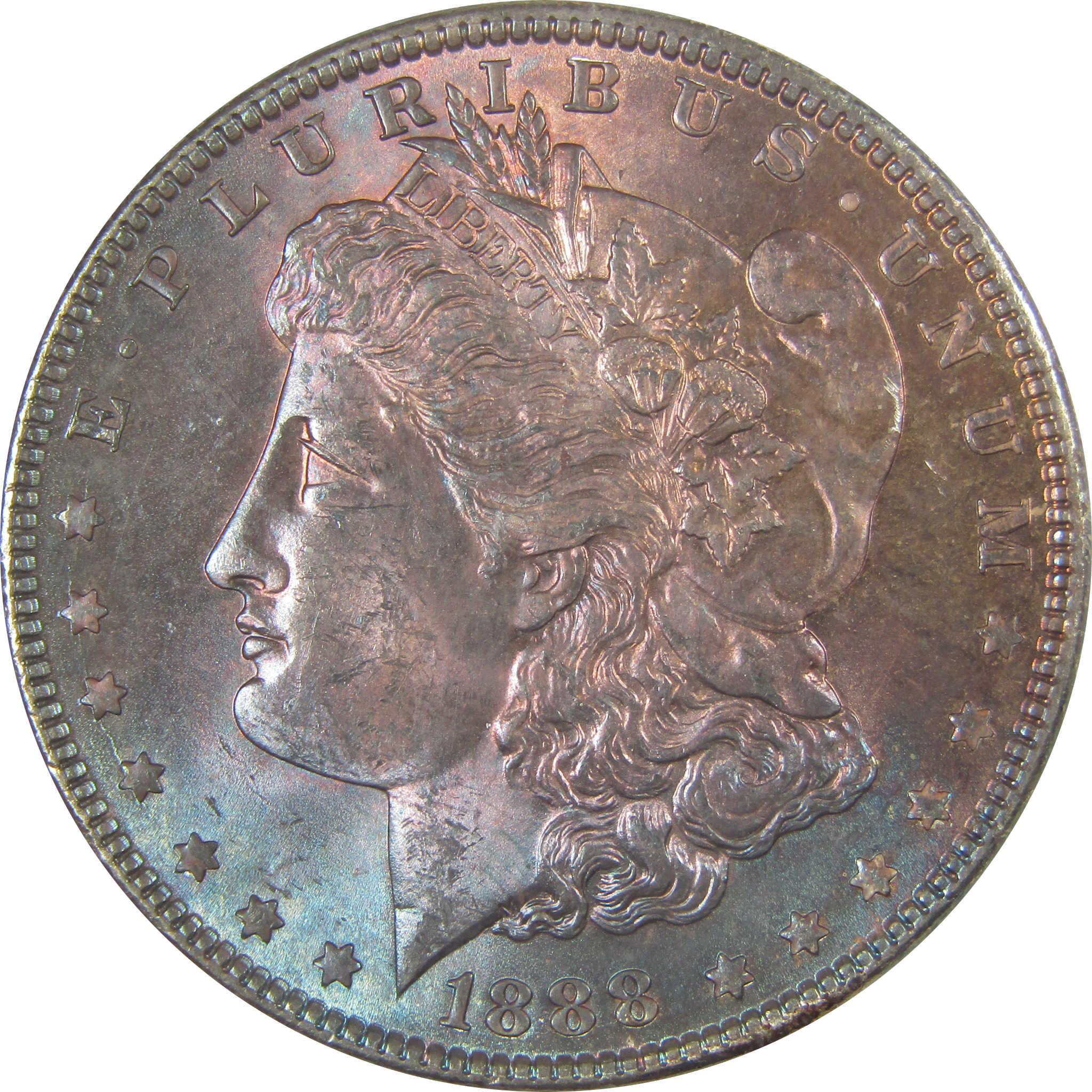 1888 Morgan Dollar Uncirculated Silver $1 Coin Toned SKU:CPC1002