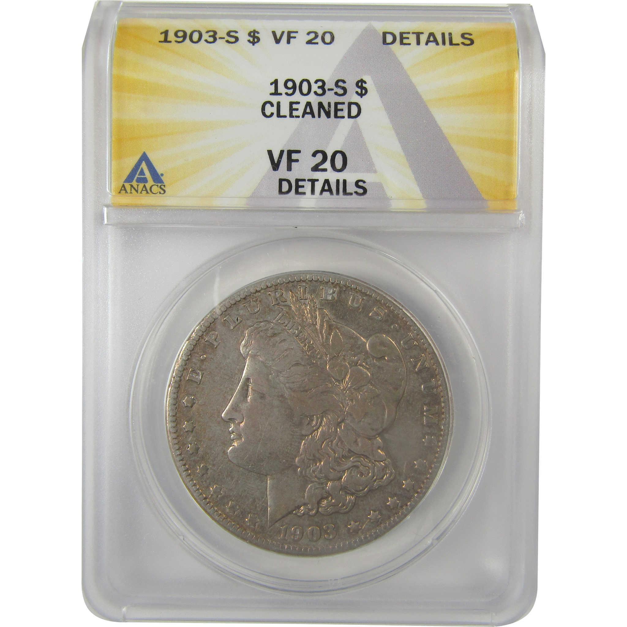 1903 S Morgan Dollar VF 20 Details ANACS Silver $1 Coin SKU:I21713 - Morgan coin - Morgan silver dollar - Morgan silver dollar for sale - Profile Coins & Collectibles