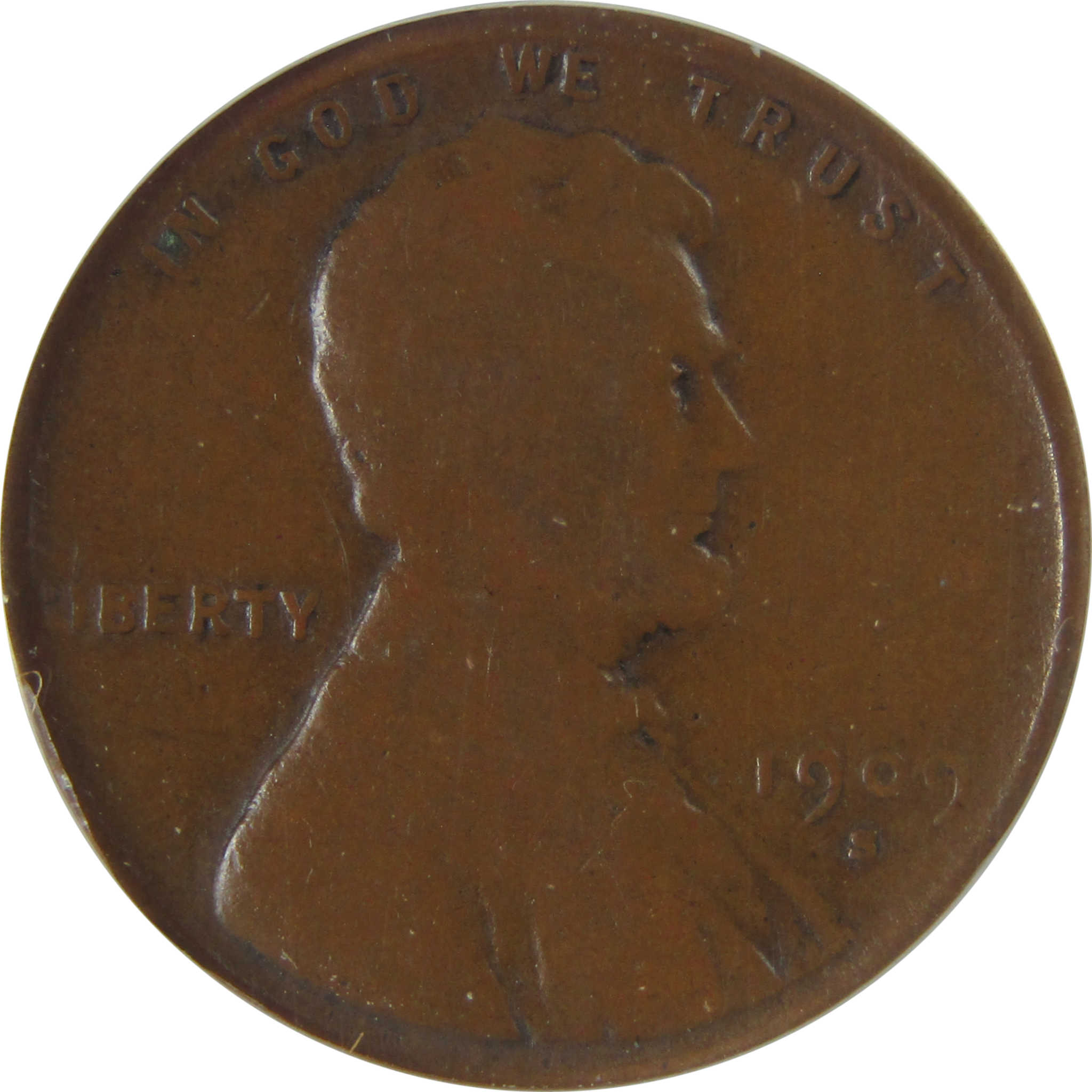 1909 S VDB Lincoln Wheat Cent G 4 ANACS Penny 1c Coin SKU:CPC1182