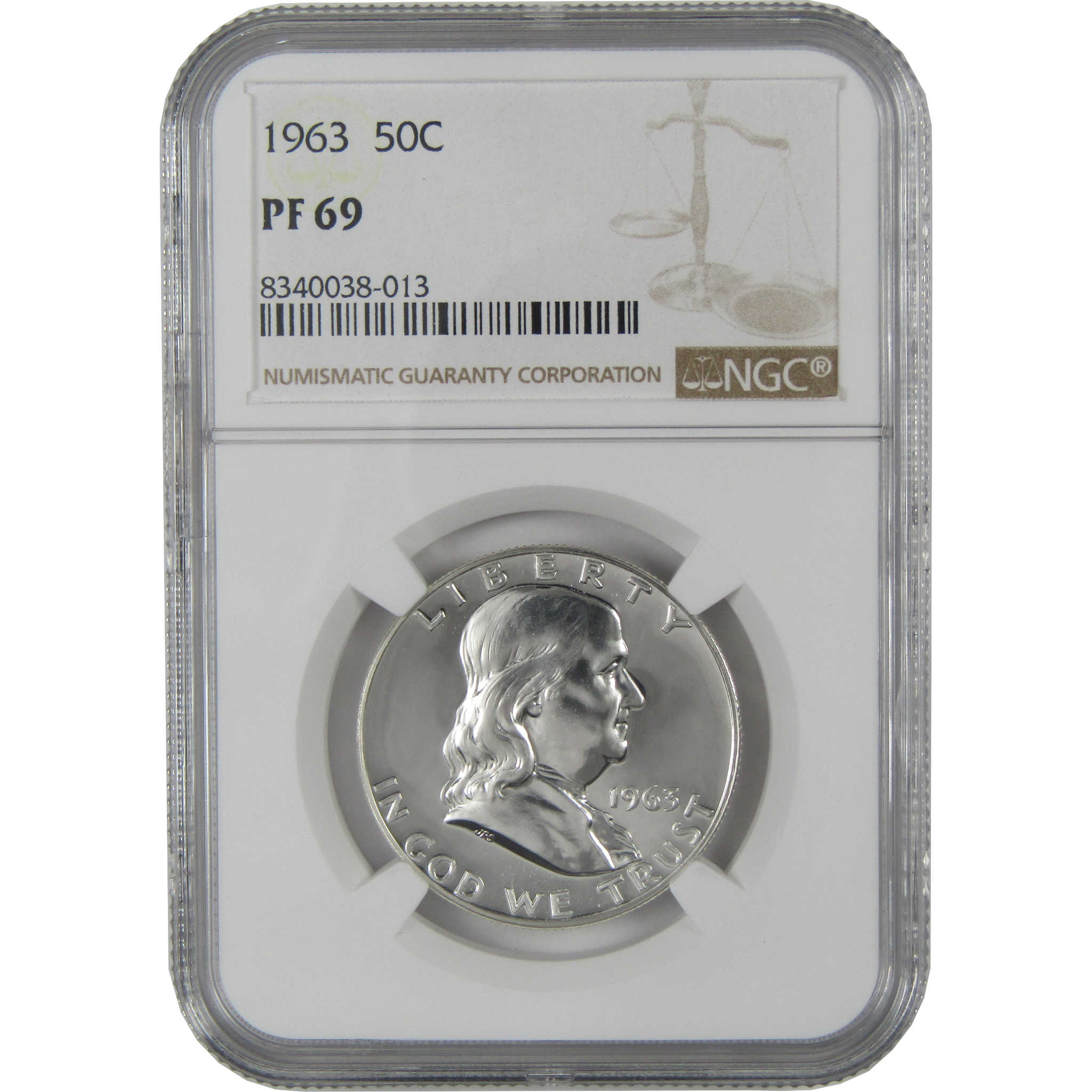 1963 Franklin Silver Half Dollar PF 69 NGC Proof 50c Coin SKU:I27444