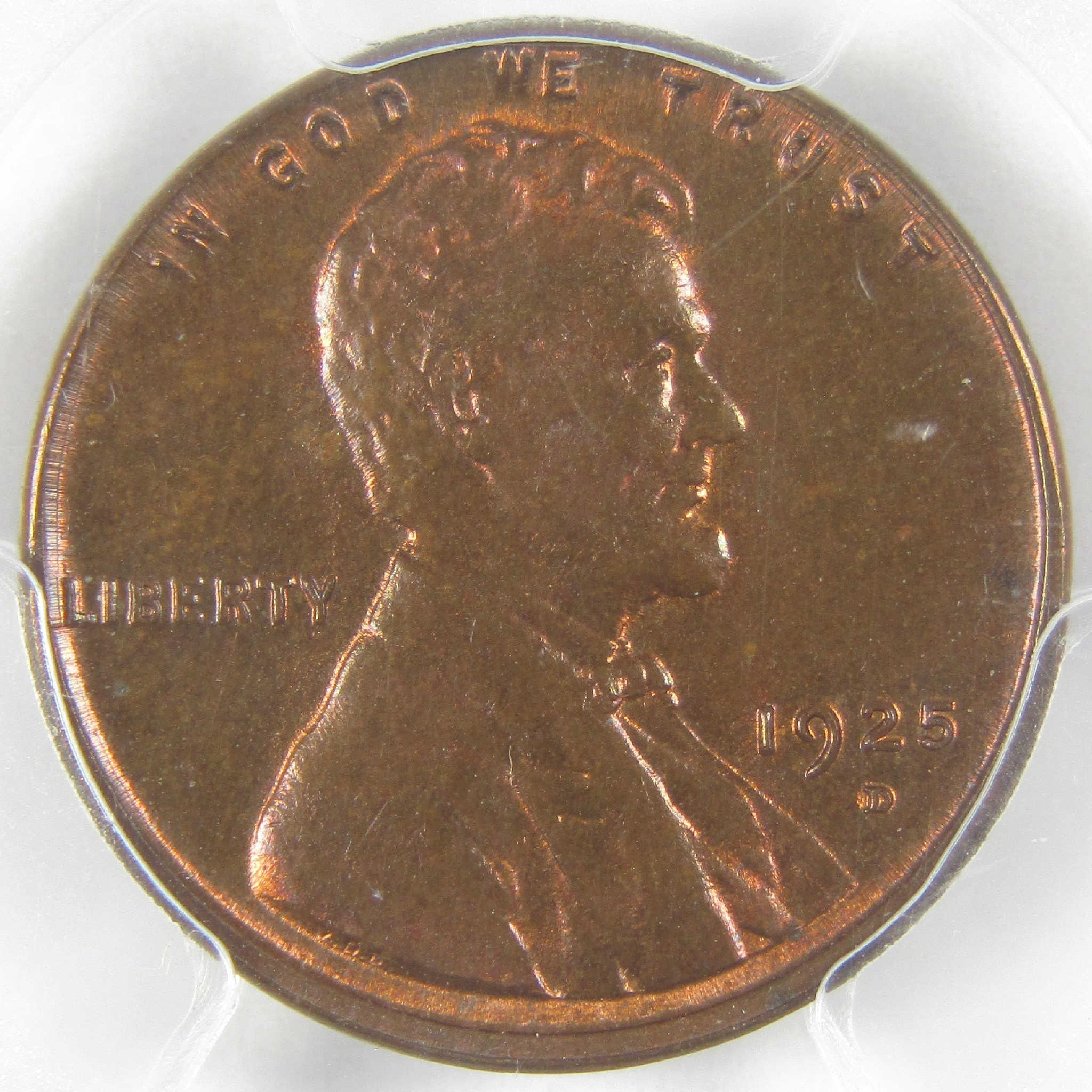 1925 D Lincoln Wheat Cent MS 65 BN PCGS CAC Uncirculated Penny 1c Coin