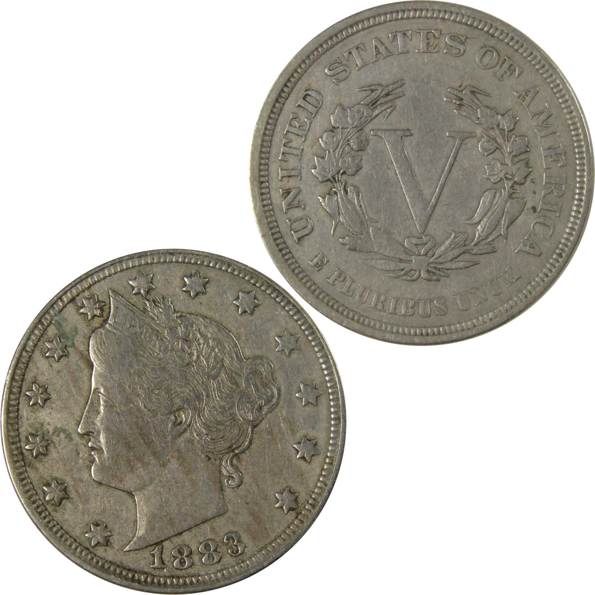 1883 No Cents Liberty Head V 5c Extremely Fine Details SKU:I26521