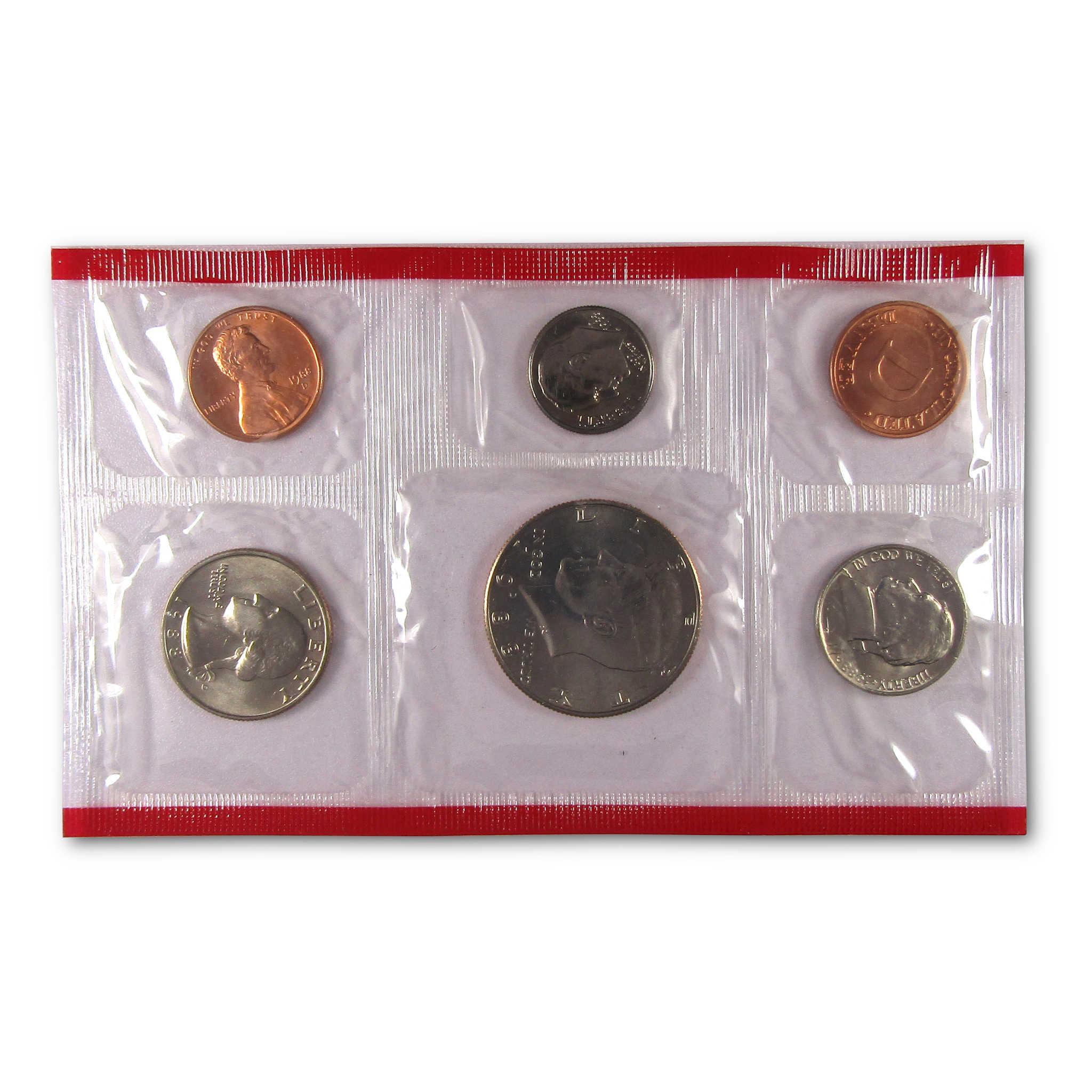 Uncirculated U.S. coin set in sealed plastic holder featuring multiple denominations.