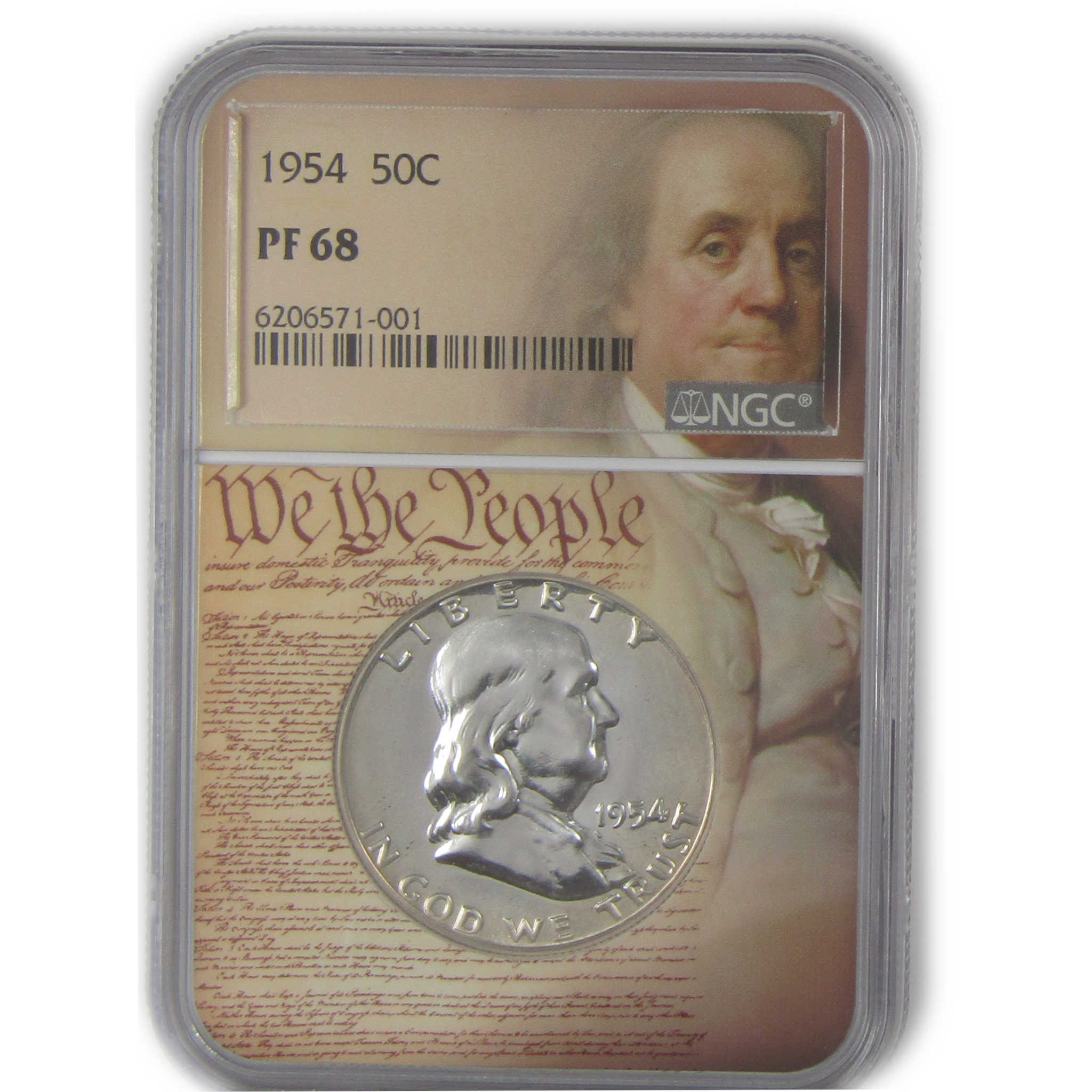 1954 Franklin Half Dollar PF 68 NGC Silver Proof 50c Coin SKU:I23447