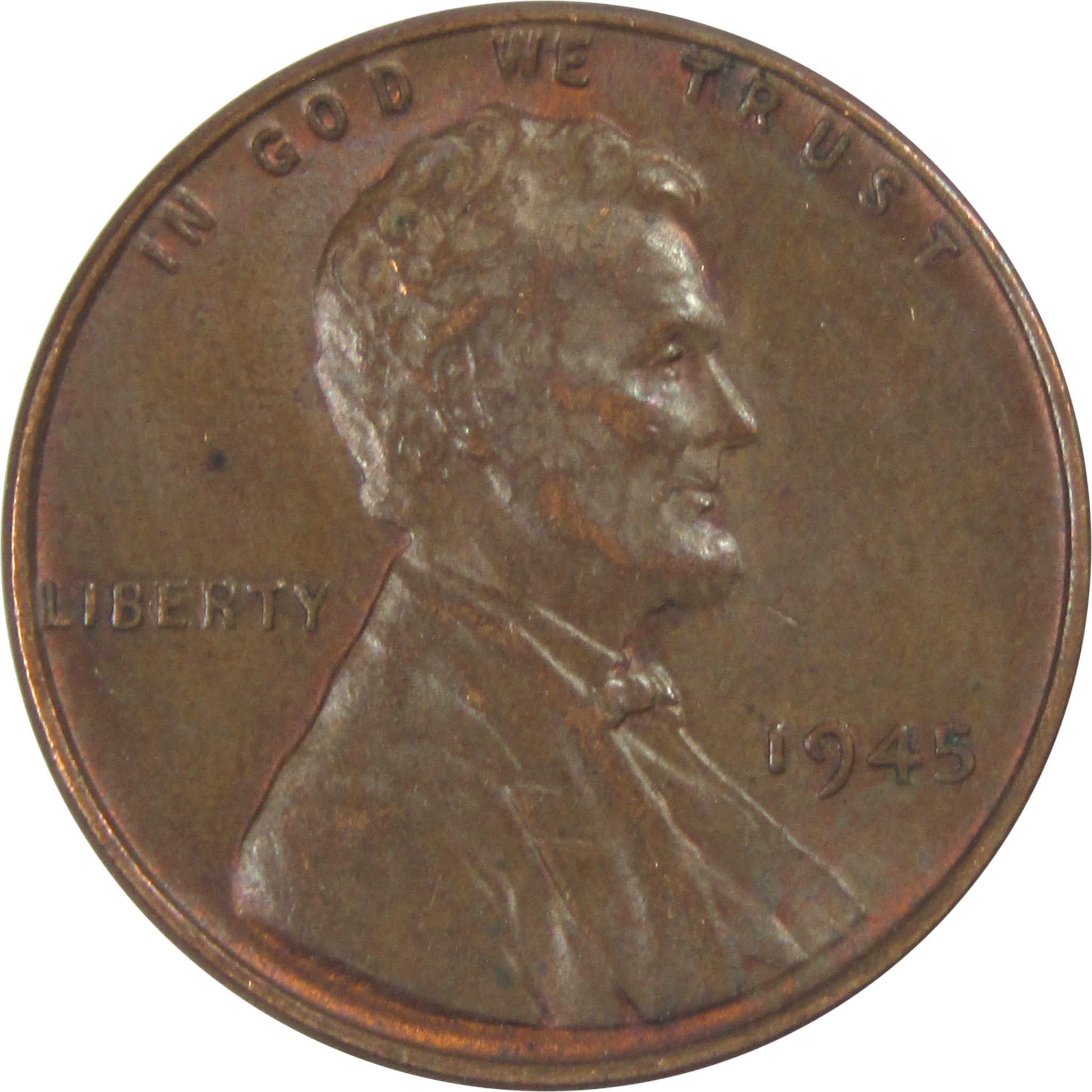 1945 Lincoln Wheat Cent AU About Uncirculated Penny 1c Coin