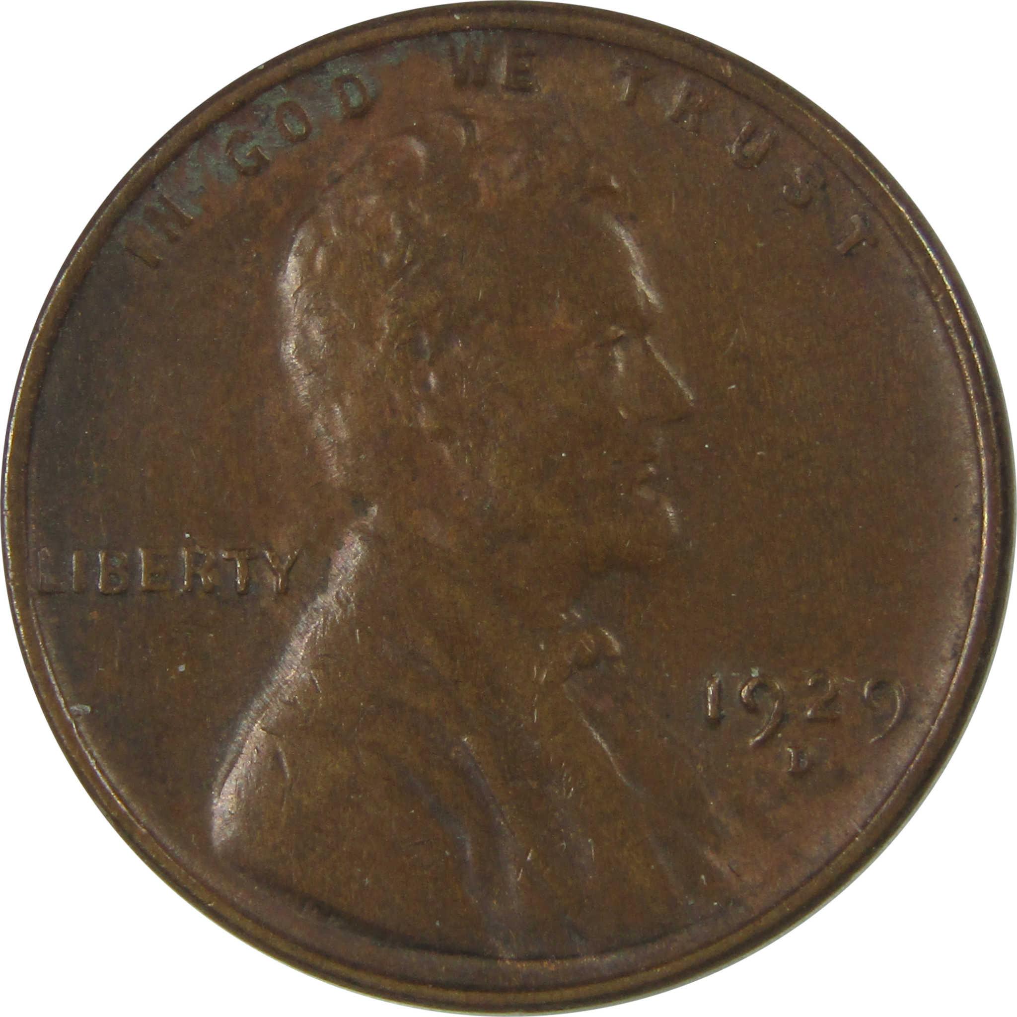 1929 D Lincoln Wheat Cent AU About Uncirculated Penny SKU:I23858