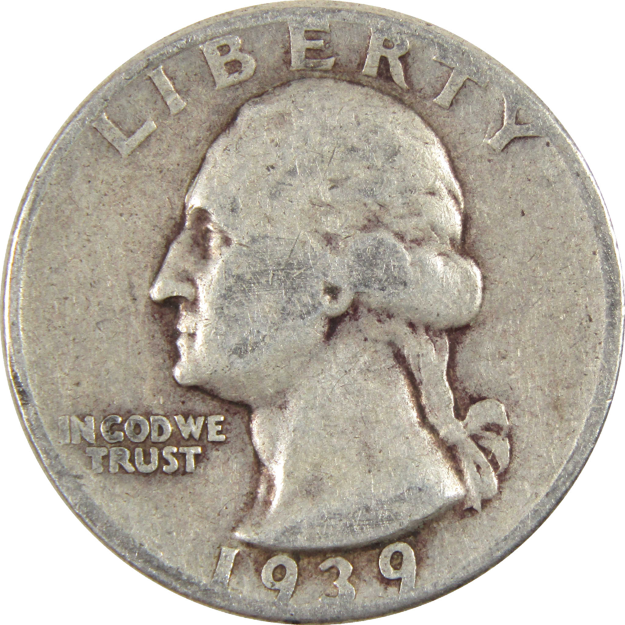 1939 Washington Quarter G Good Silver 25c Coin