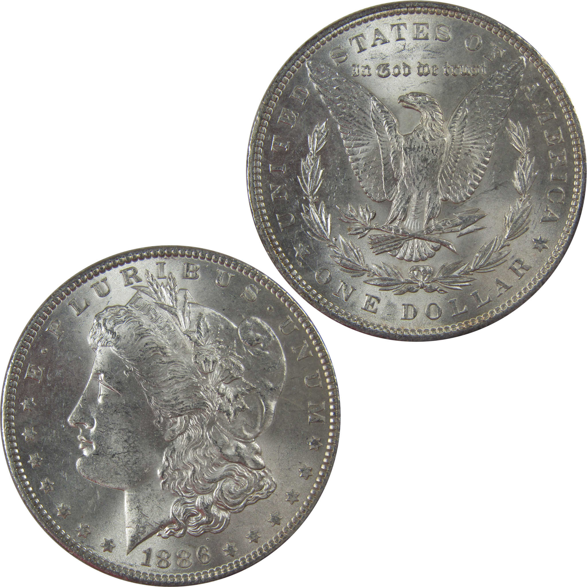 1886 Morgan Dollar Uncirculated Silver $1 Coin SKU:CPC1161 - Morgan coin - Morgan silver dollar - Morgan silver dollar for sale - Profile Coins & Collectibles