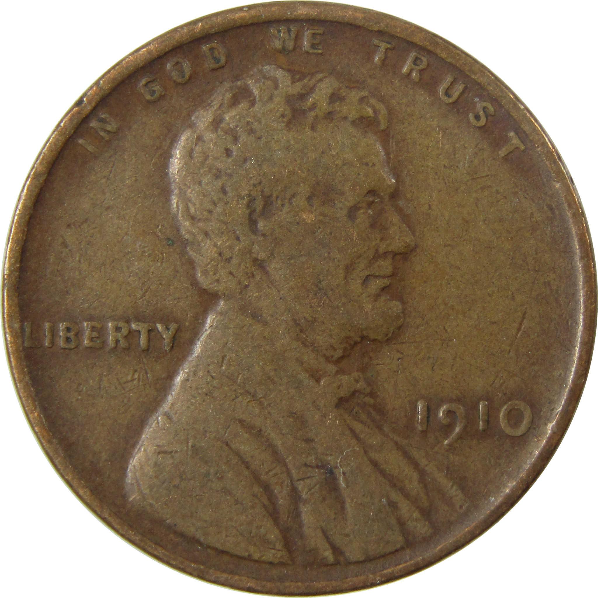 1910 Lincoln Wheat Cent VF Very Fine Penny 1c Coin SKU:I26820