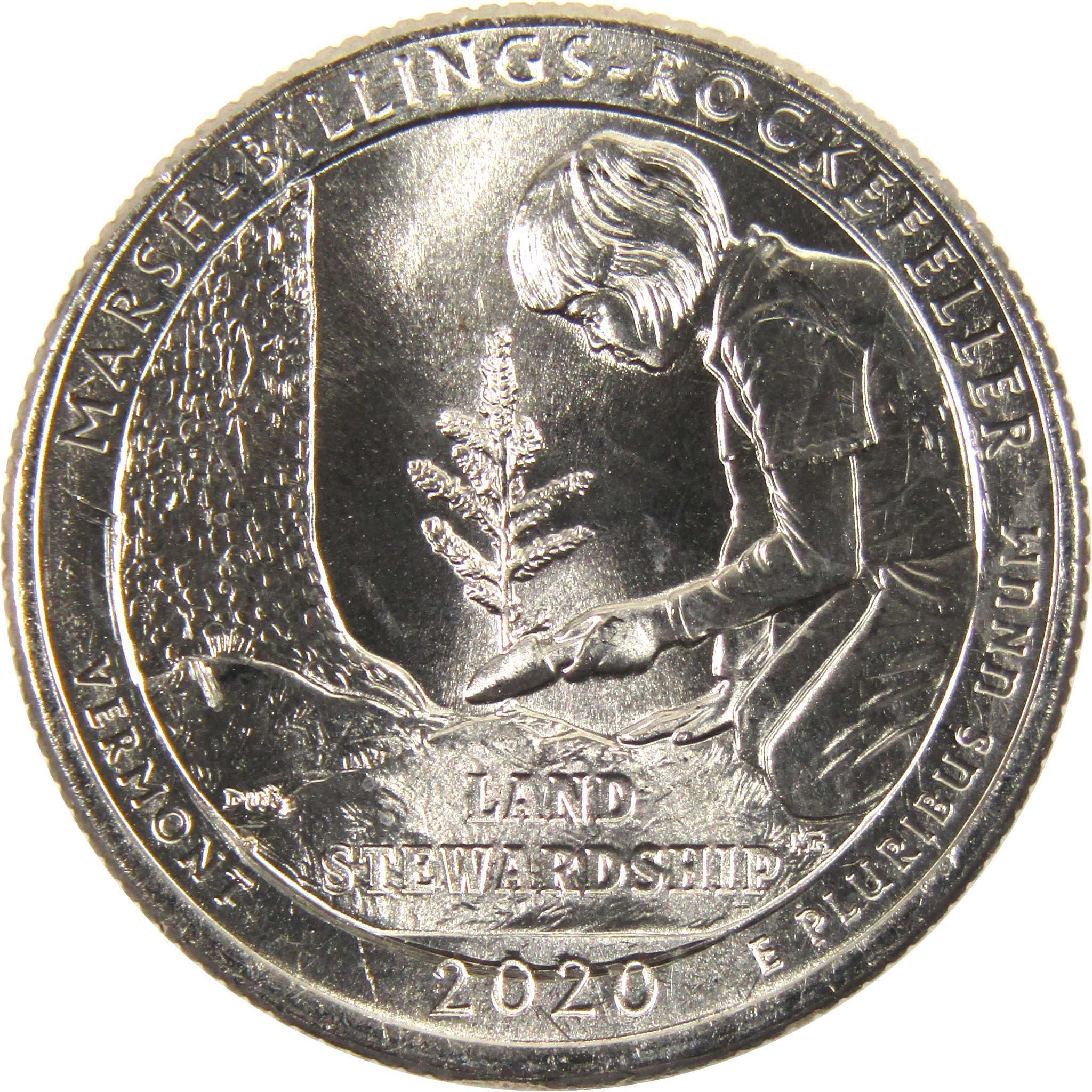 2020 P Marsh-Billings-Rockefeller NHP National Park Quarter BU Clad