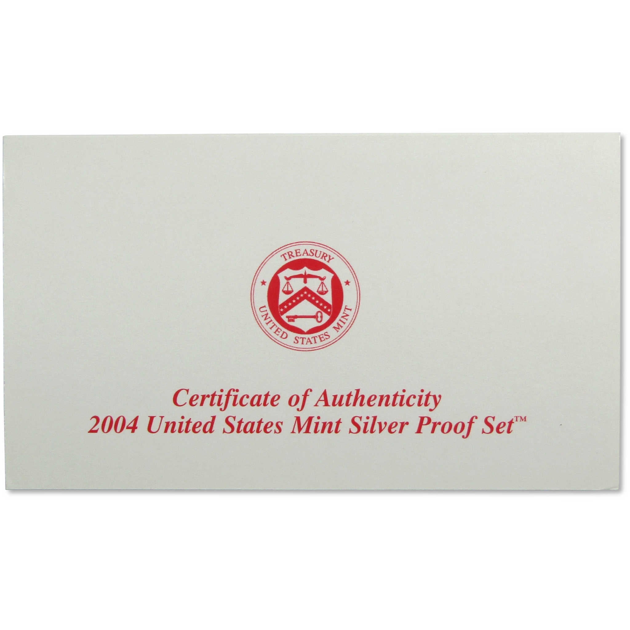 2004 Silver Proof Set U.S. Mint Original Government Packaging OGP COA