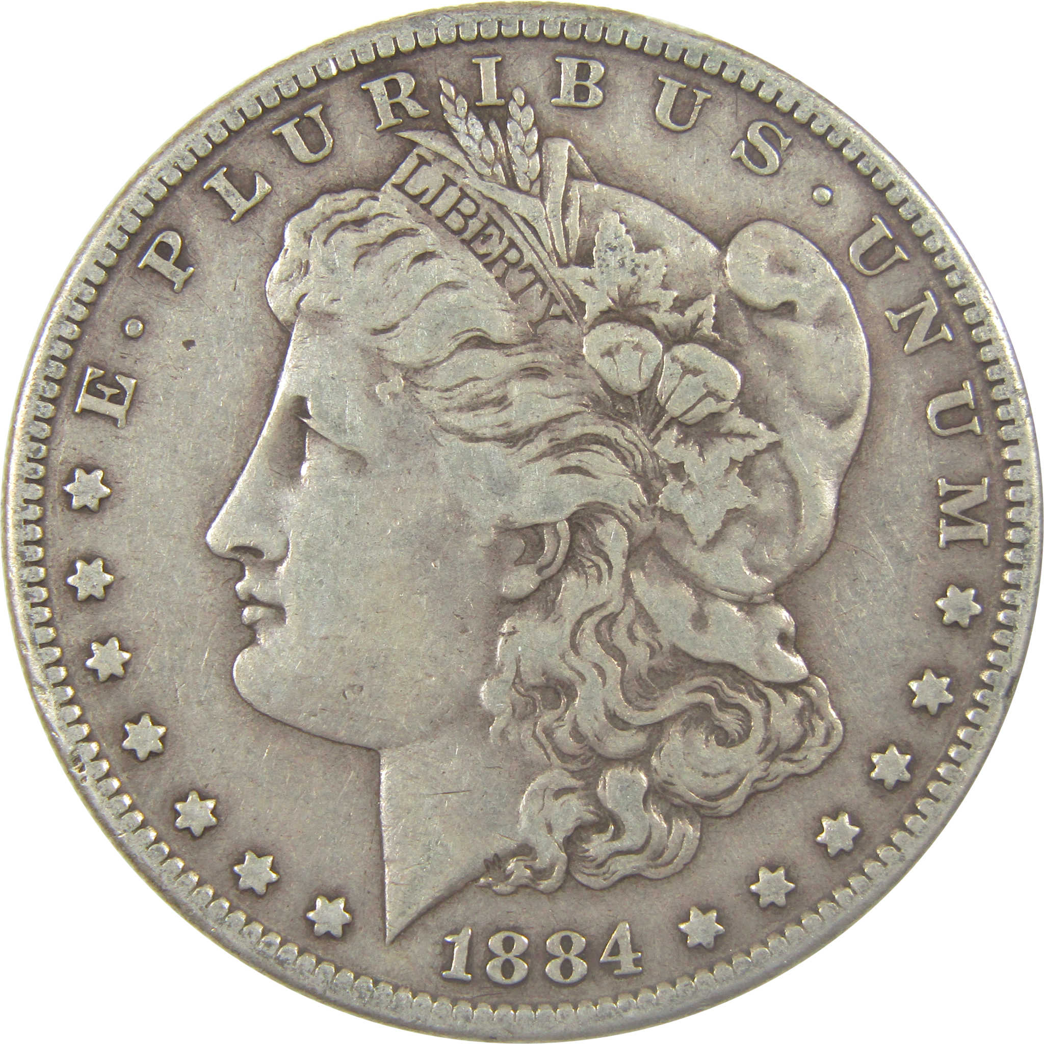 1884 S Morgan Silver Dollar VF Very Fine $1 Coin SKU:I22767 - Morgan coin - Morgan silver dollar - Morgan silver dollar for sale - Profile Coins & Collectibles