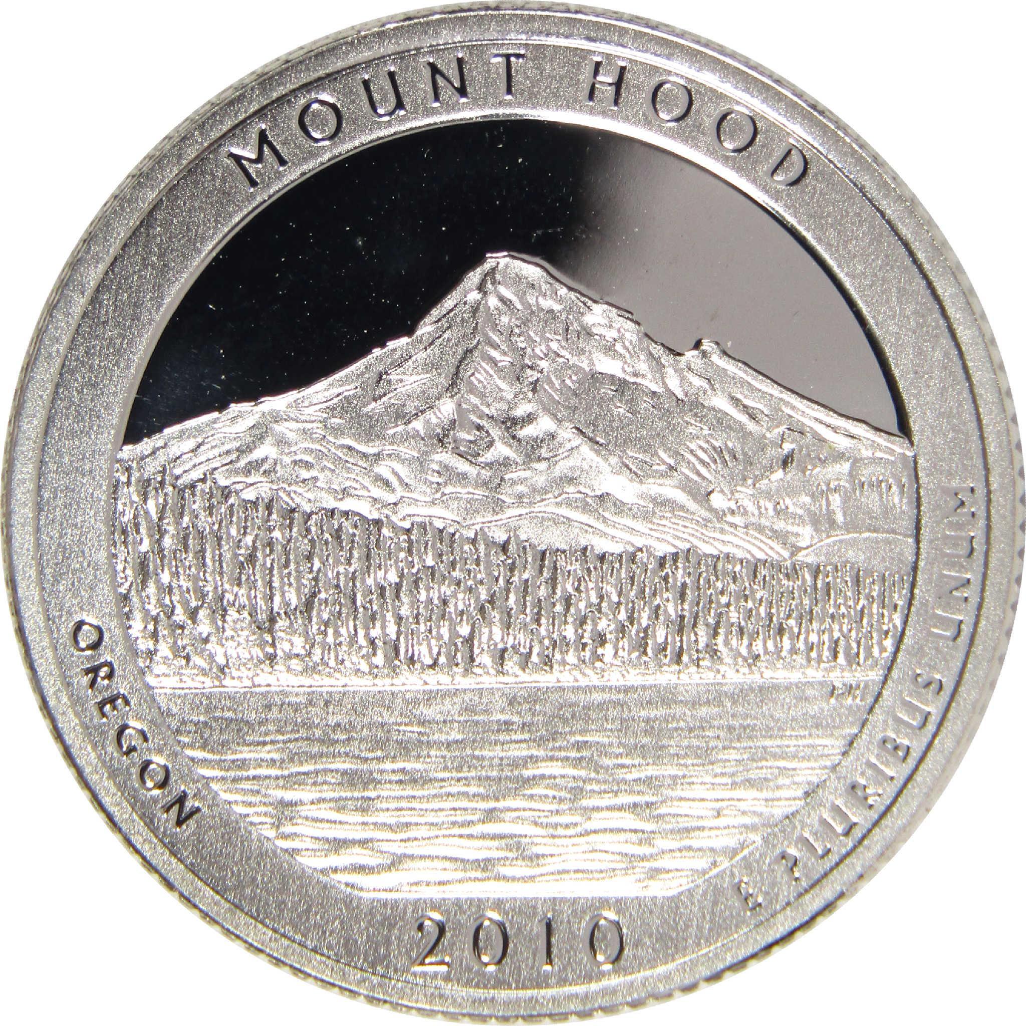 2010 S Mount Hood National Park Quarter Silver Proof 25c Coin