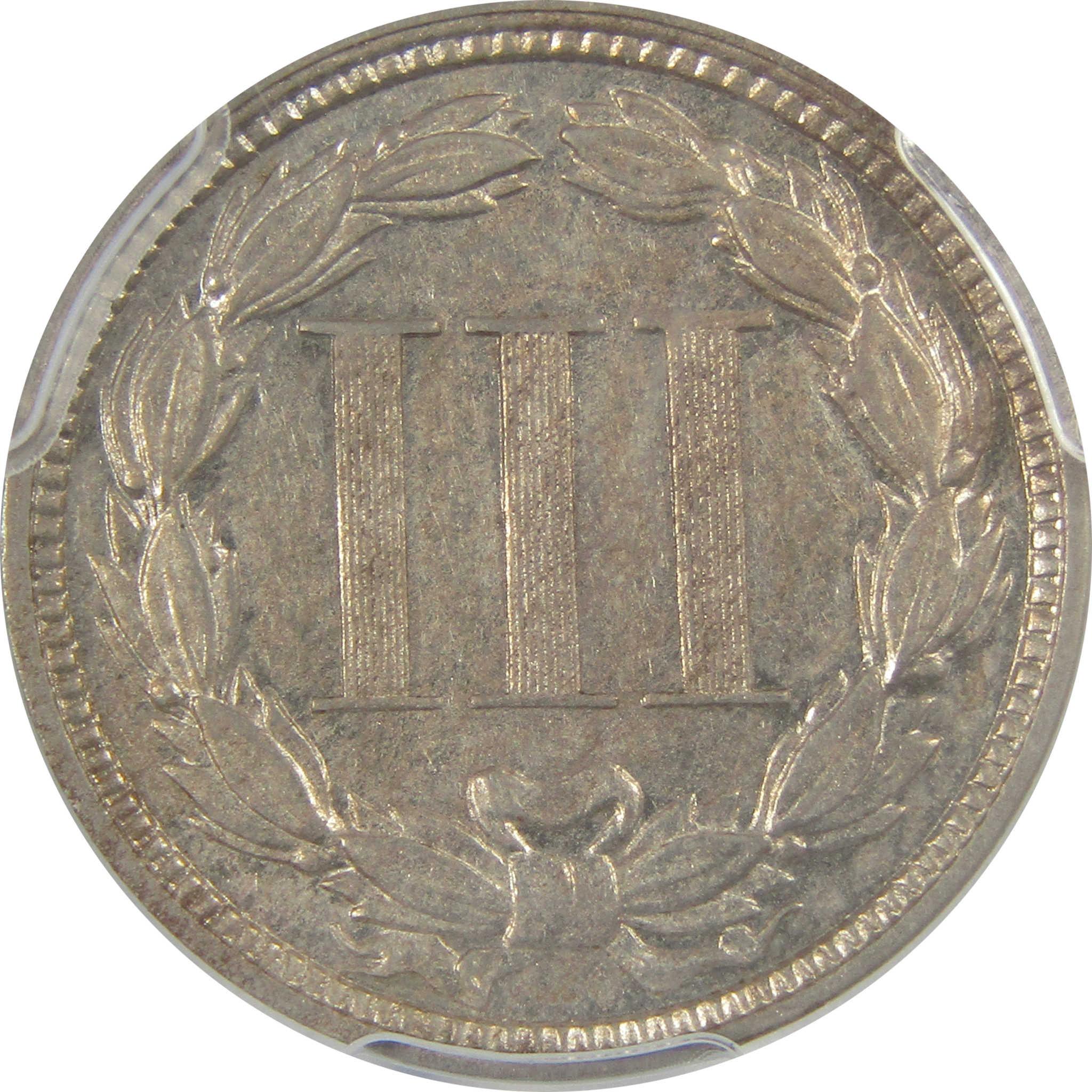 1876 Nickel Three Cent Piece AU Details PCGS 3c Coin SKU:I20019