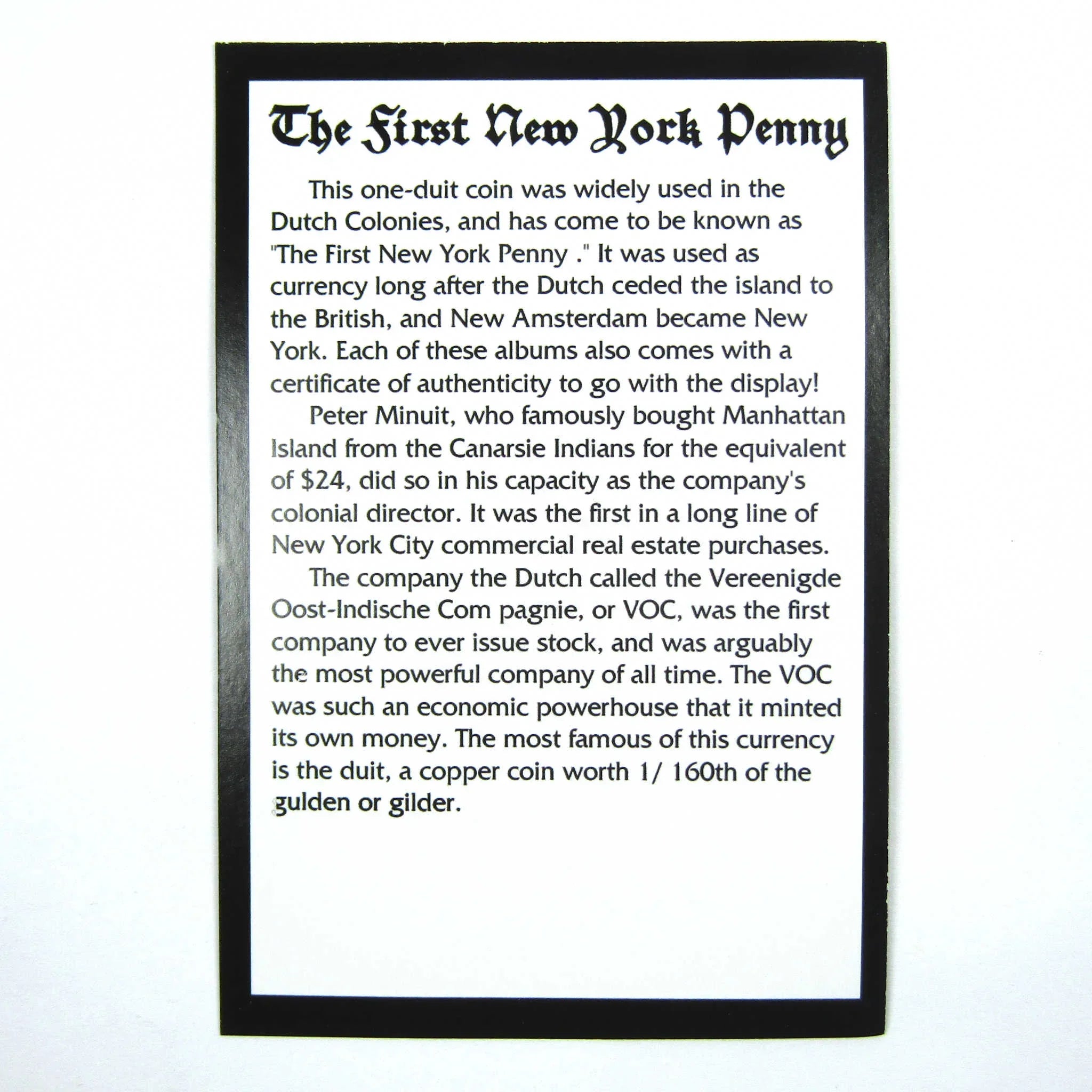 1726-1794 VOC Copper Duit Cent Genuine NGC Copper 1c SKU:OPC141