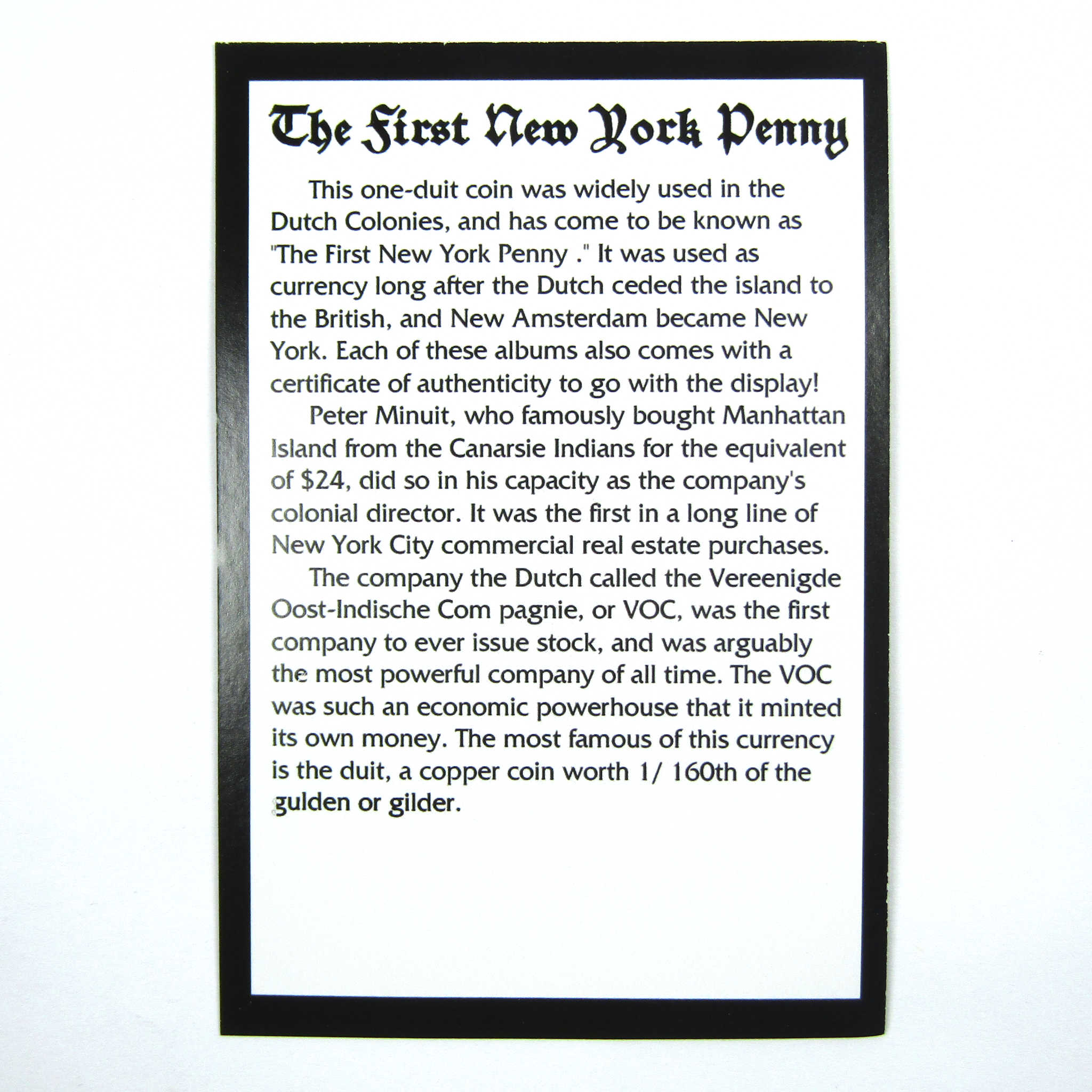 1726-1794 VOC Copper Duit Cent Genuine NGC Copper 1c SKU:OPC141