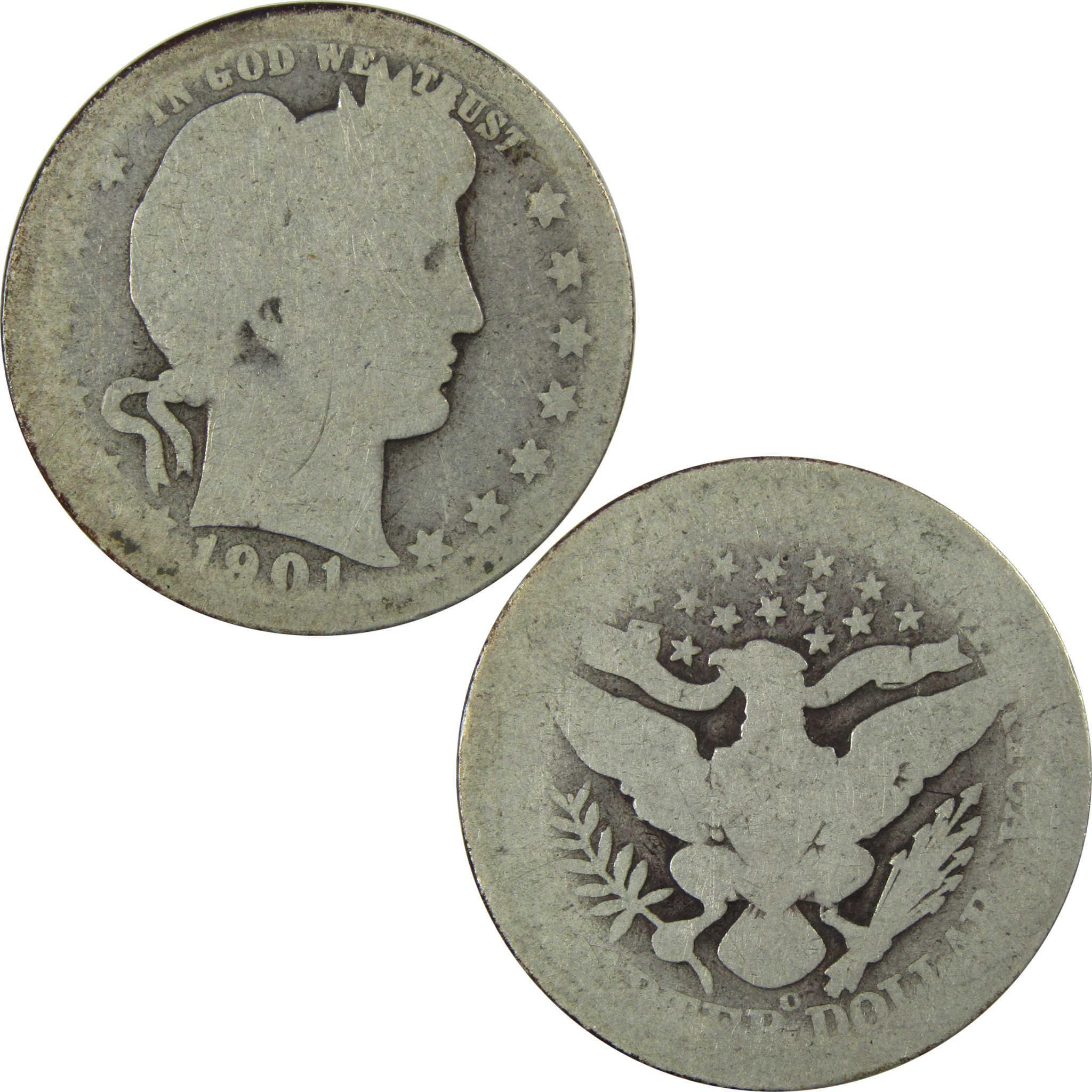1901 O Barber Silver Quarter AG About Good 25c Coin SKU:I25945