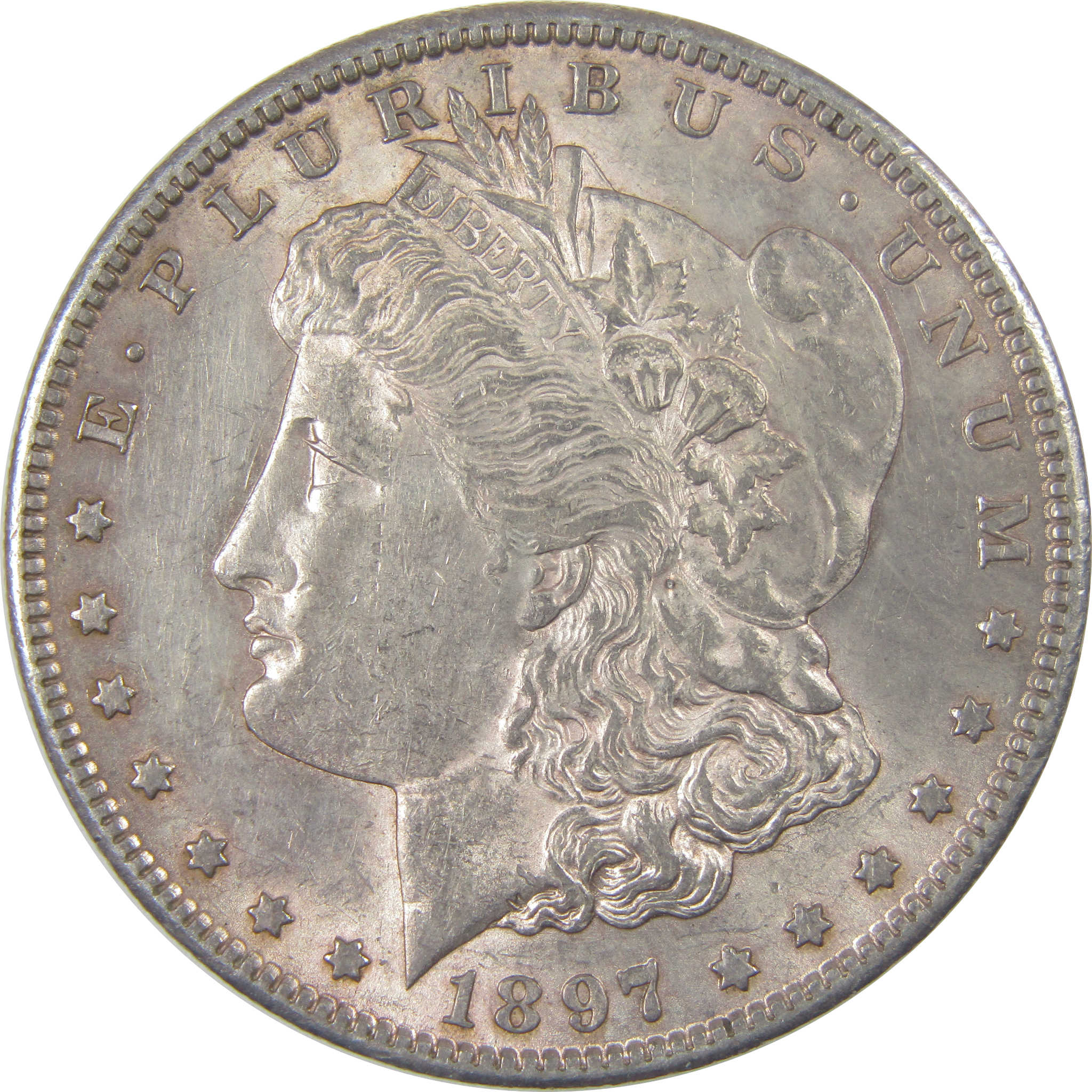 1897 S Morgan Dollar AU About Uncirculated Details Silver SKU:I23845 - Morgan coin - Morgan silver dollar - Morgan silver dollar for sale - Profile Coins & Collectibles