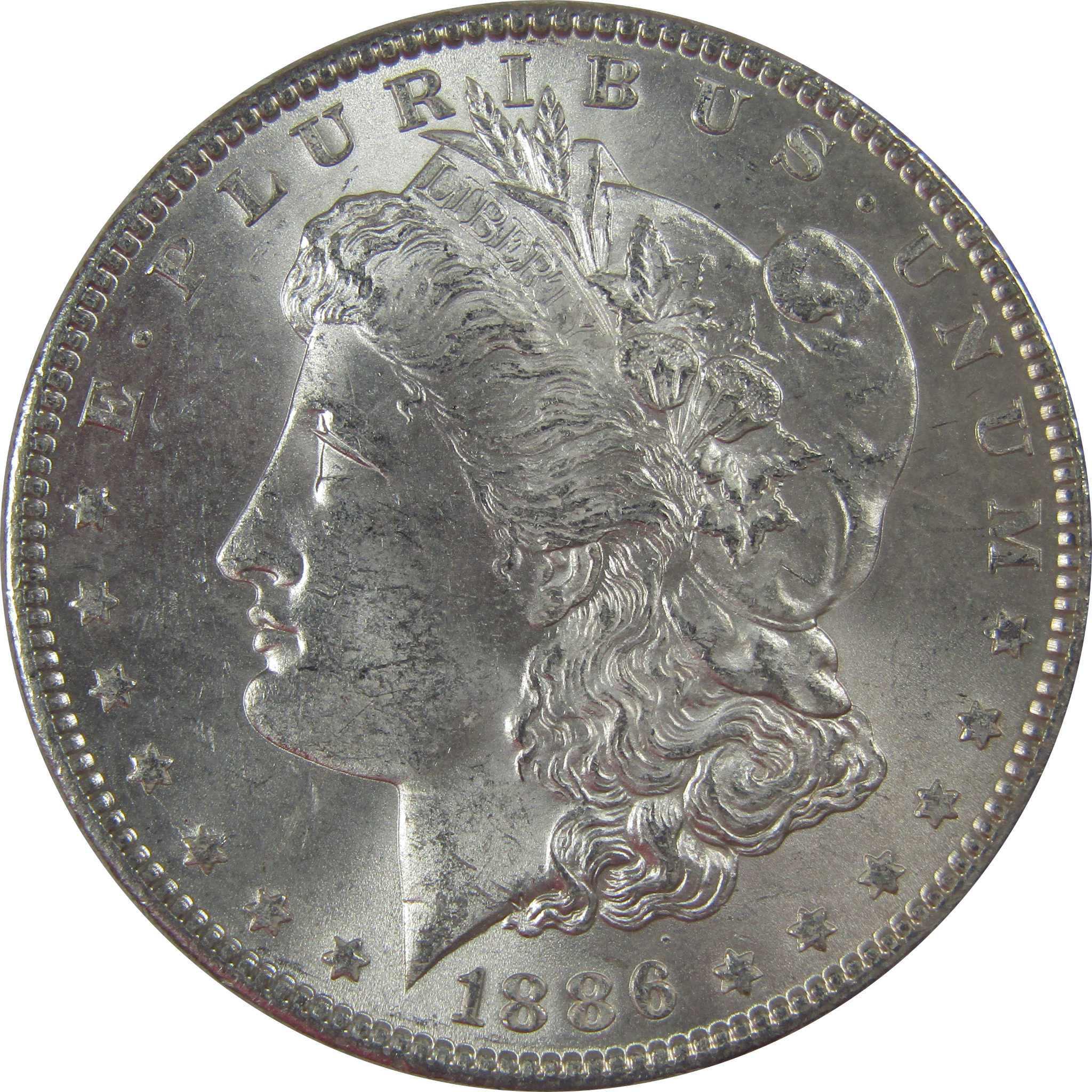 1886 Morgan Dollar Uncirculated Silver $1 Coin SKU:CPC1161 - Morgan coin - Morgan silver dollar - Morgan silver dollar for sale - Profile Coins & Collectibles