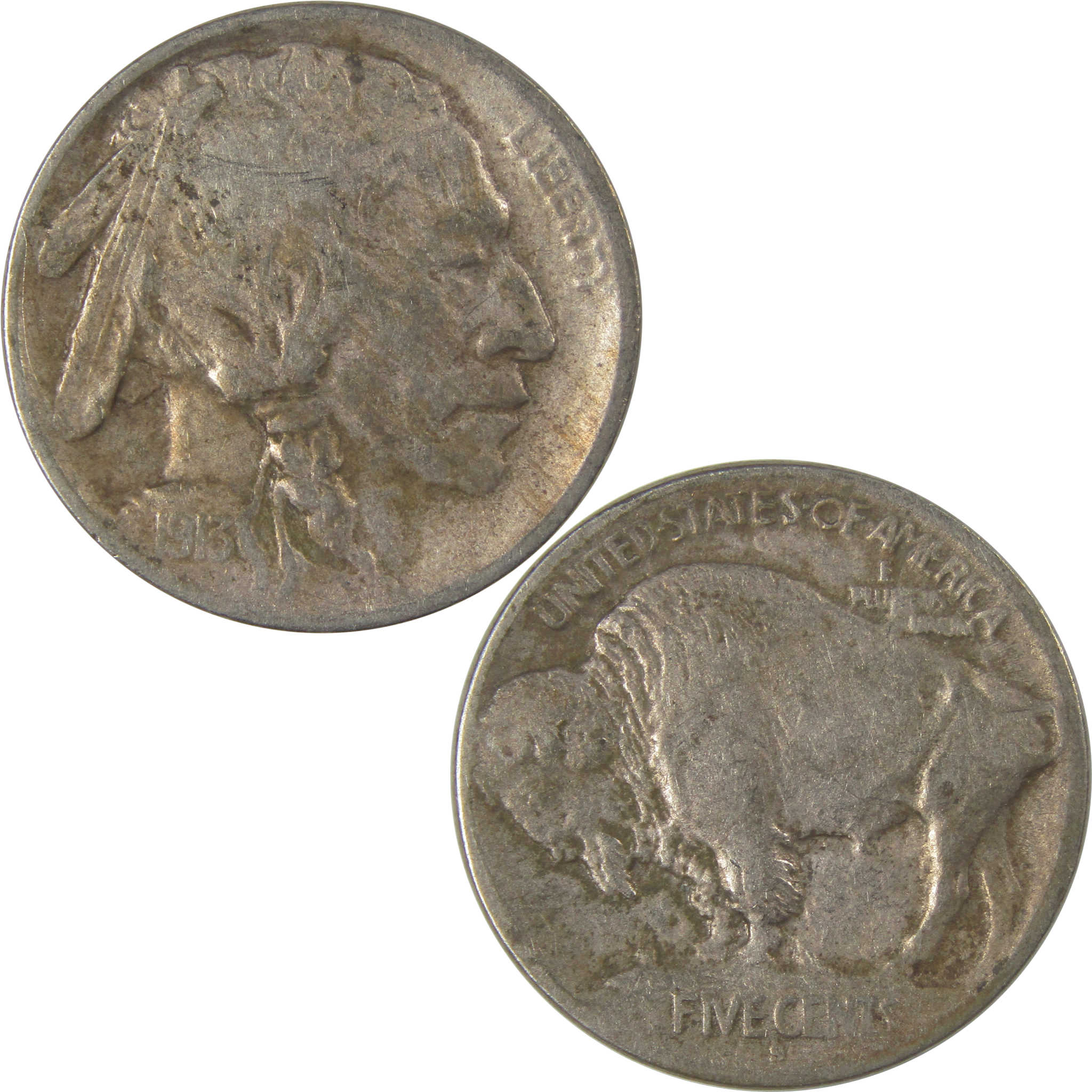 1913 S Type 1 Indian Head Buffalo Nickel F Fine Details SKU:I22899