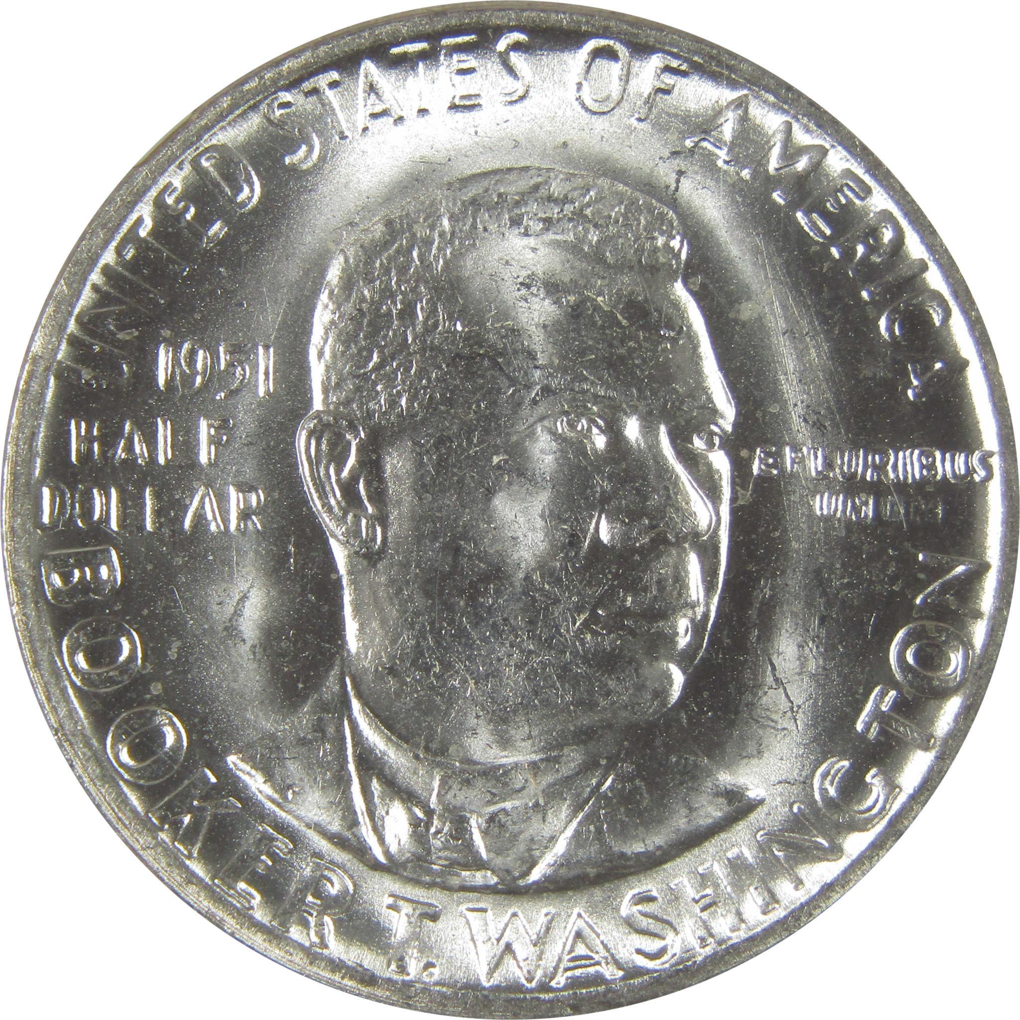 1951 Booker T Washington Commemorative Silver Half Dollar MS 65 NGC