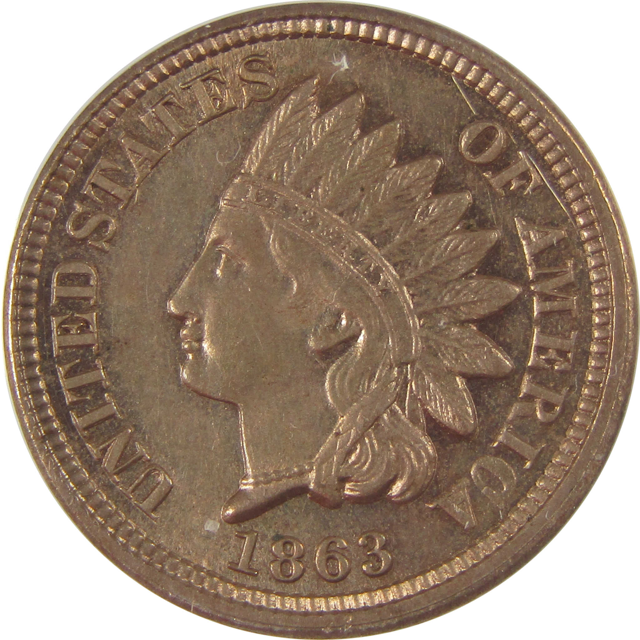 1863 Indian Head Cent MS 60 Details ANACS Uncirculated SKU:I20137