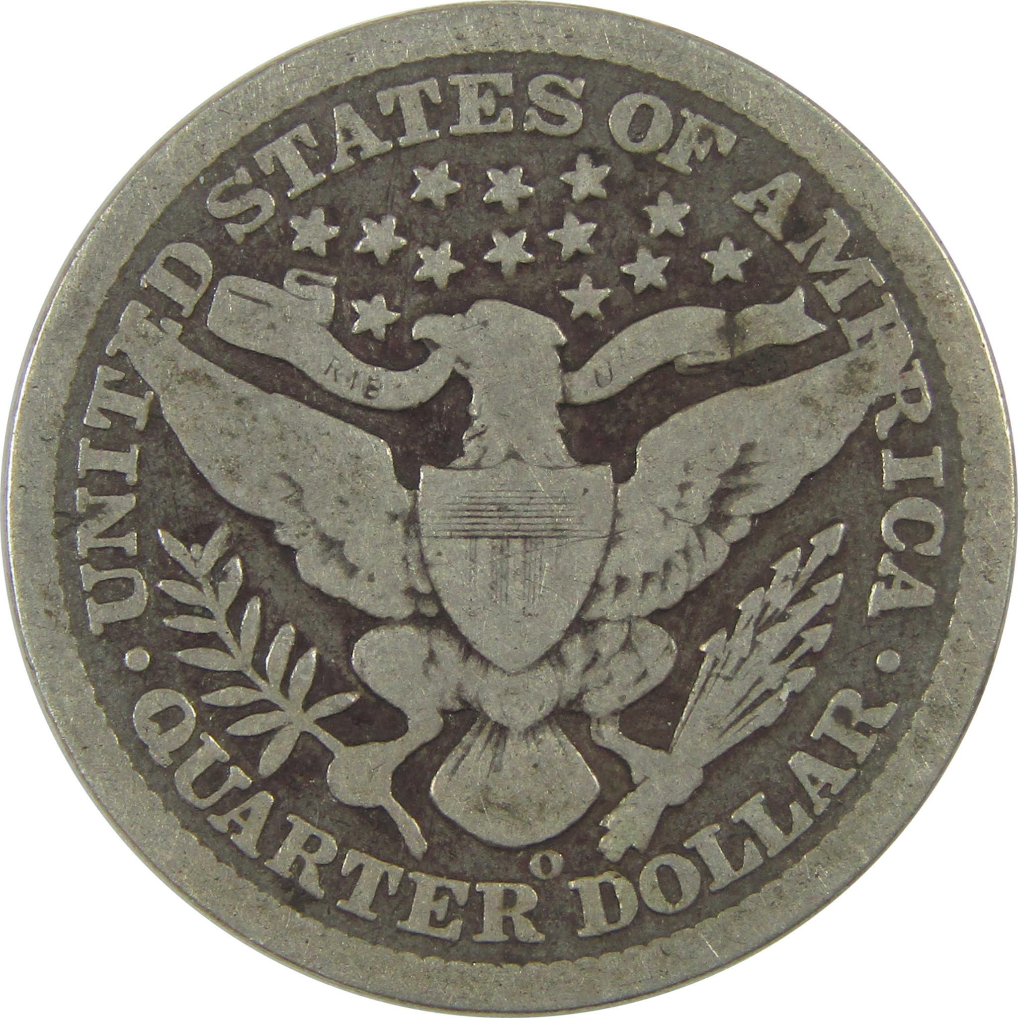 1897 O Barber Quarter G Good Silver 25c Coin SKU:I20957