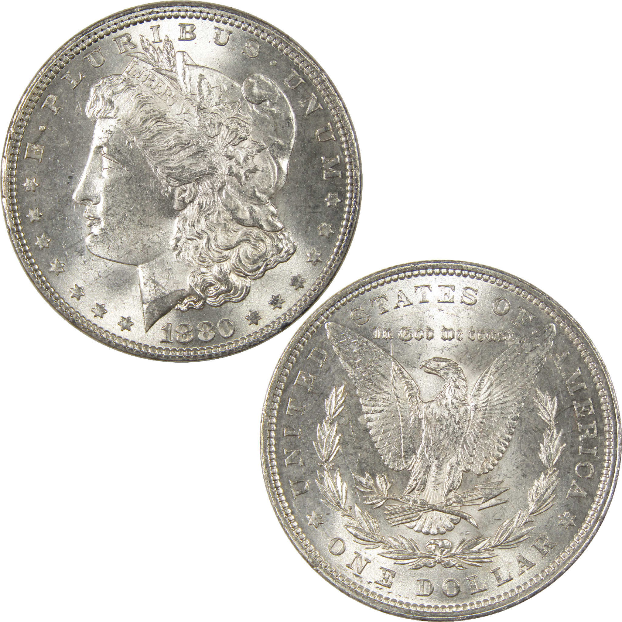 1880 Morgan Dollar BU Choice Uncirculated Silver $1 Coin - Morgan coin - Morgan silver dollar - Morgan silver dollar for sale - Profile Coins & Collectibles