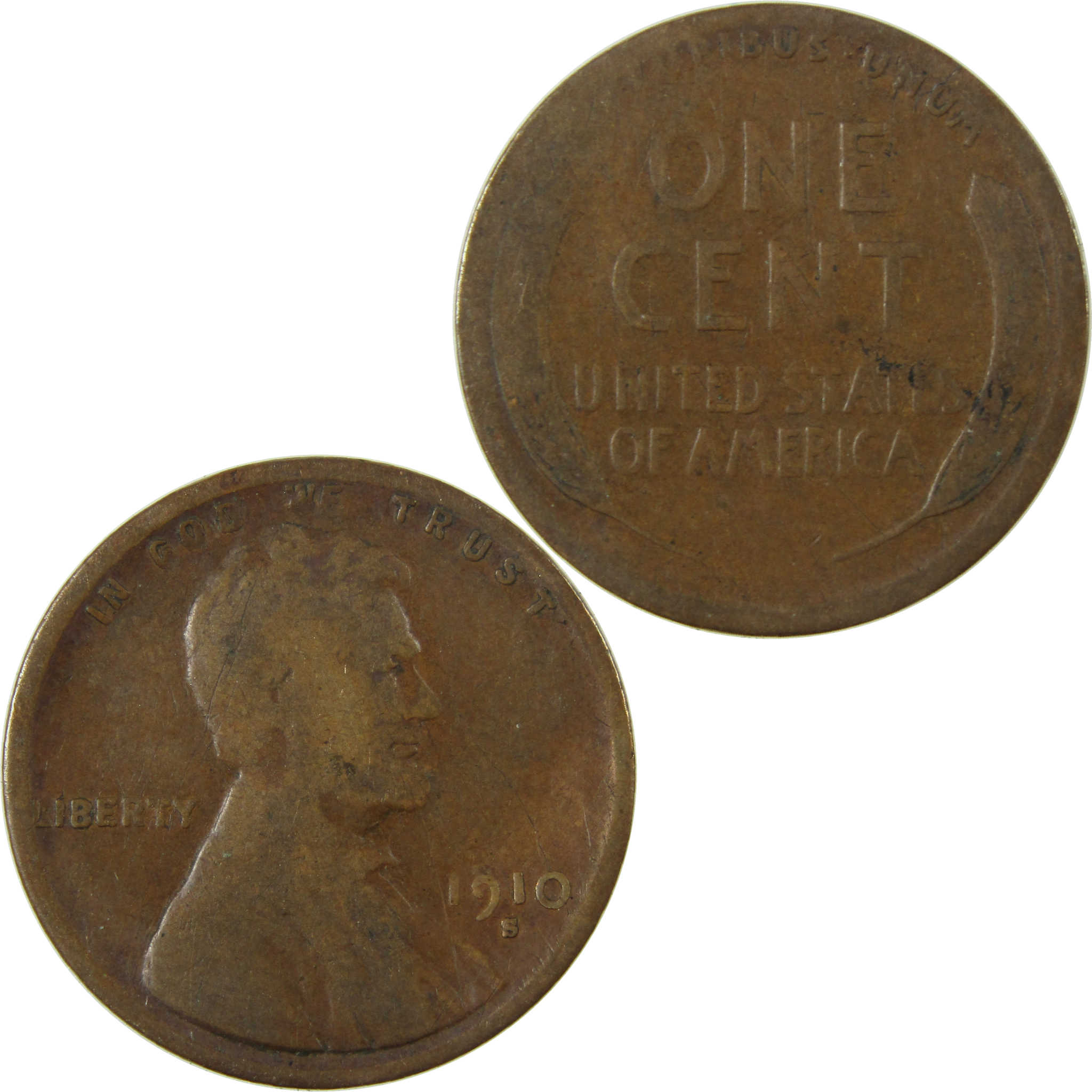 1910 S Lincoln Wheat Cent G Good Penny 1c Coin SKU:I26856