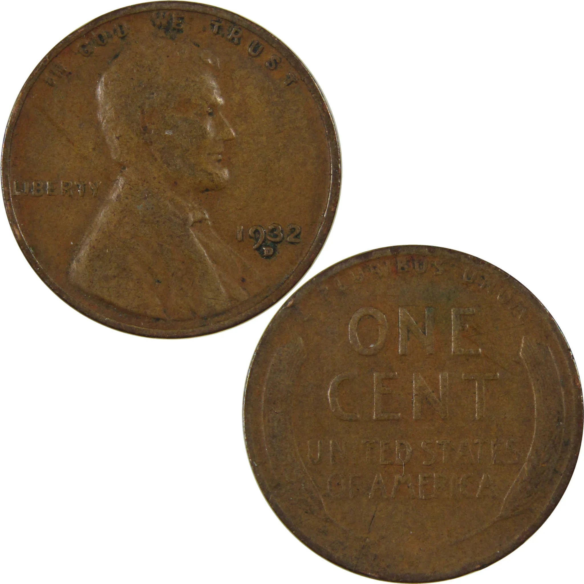 1932 D Lincoln Wheat Cent F Fine Penny 1c Coin Collectible SKU:I27125