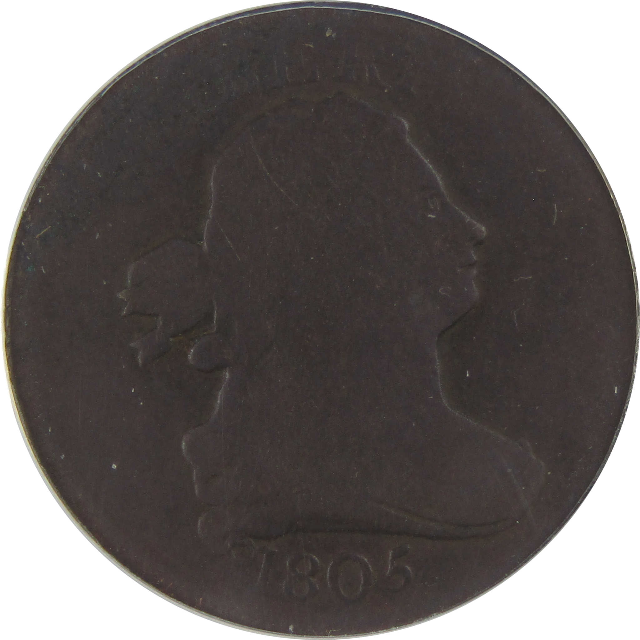 1805 Medium 5 No Stems C-1 Draped Bust Half Cent G 4 ANACS SKU:CP171