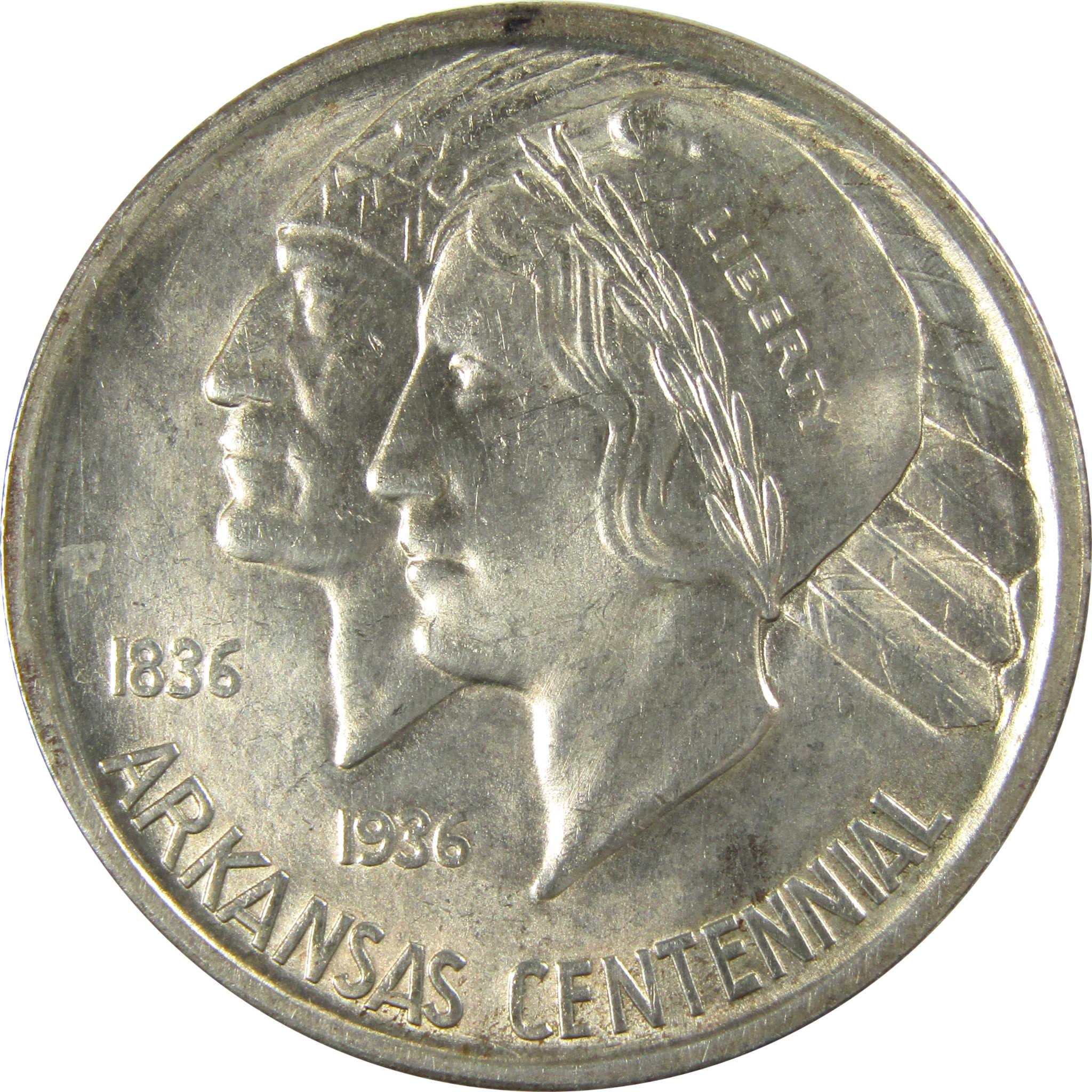 1936 S Arkansas Centennial Half Dollar Uncirculated 50c Coin SKU:CP739