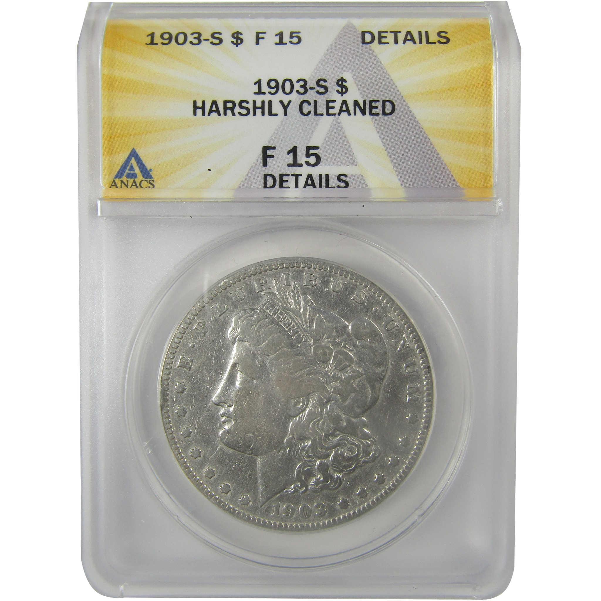 1903 S Morgan Dollar F 15 Details ANACS Silver $1 Coin SKU:I21701 - Morgan coin - Morgan silver dollar - Morgan silver dollar for sale - Profile Coins & Collectibles