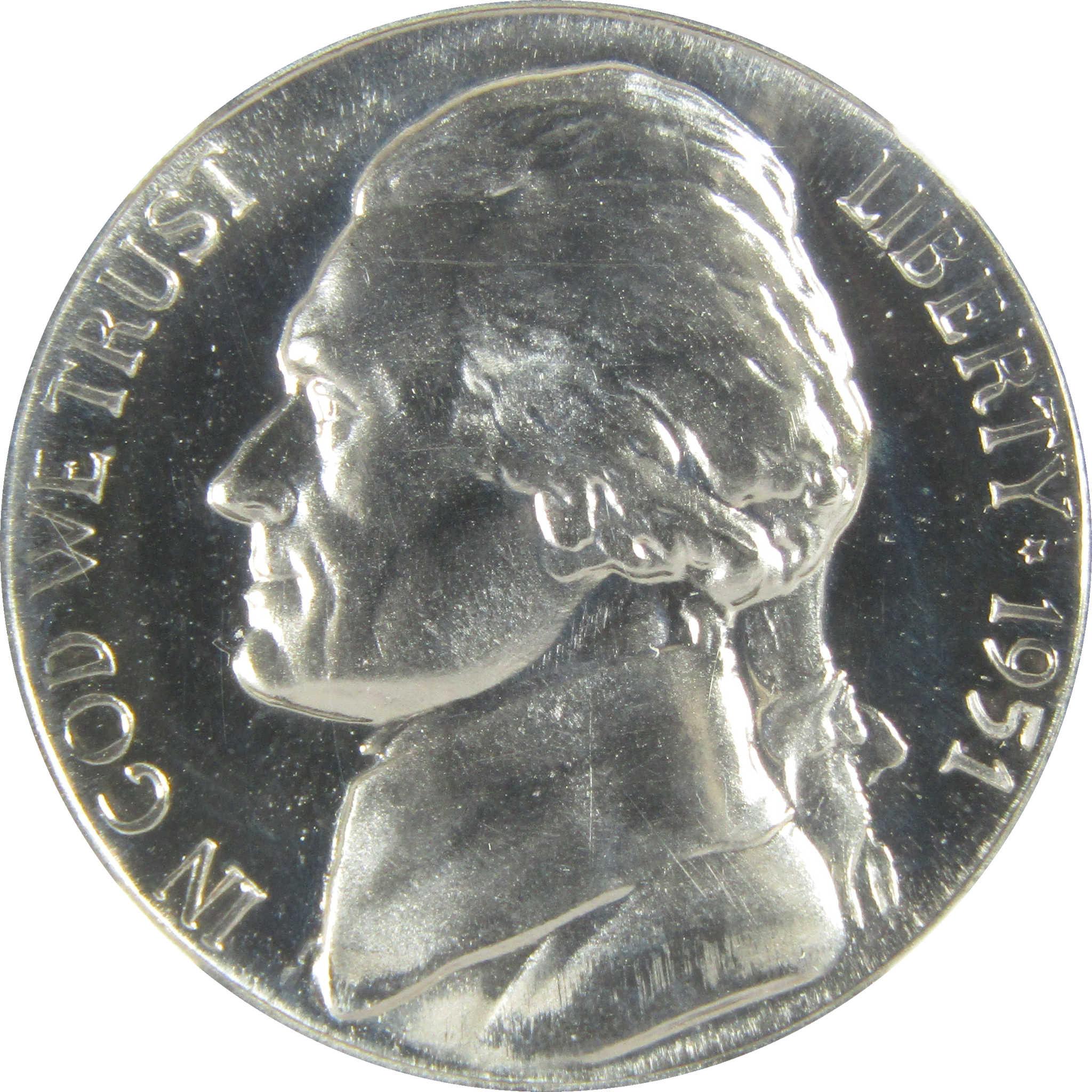 1951 Jefferson Nickel PF 68 NGC Proof 5c Coin Collectible SKU:I27340