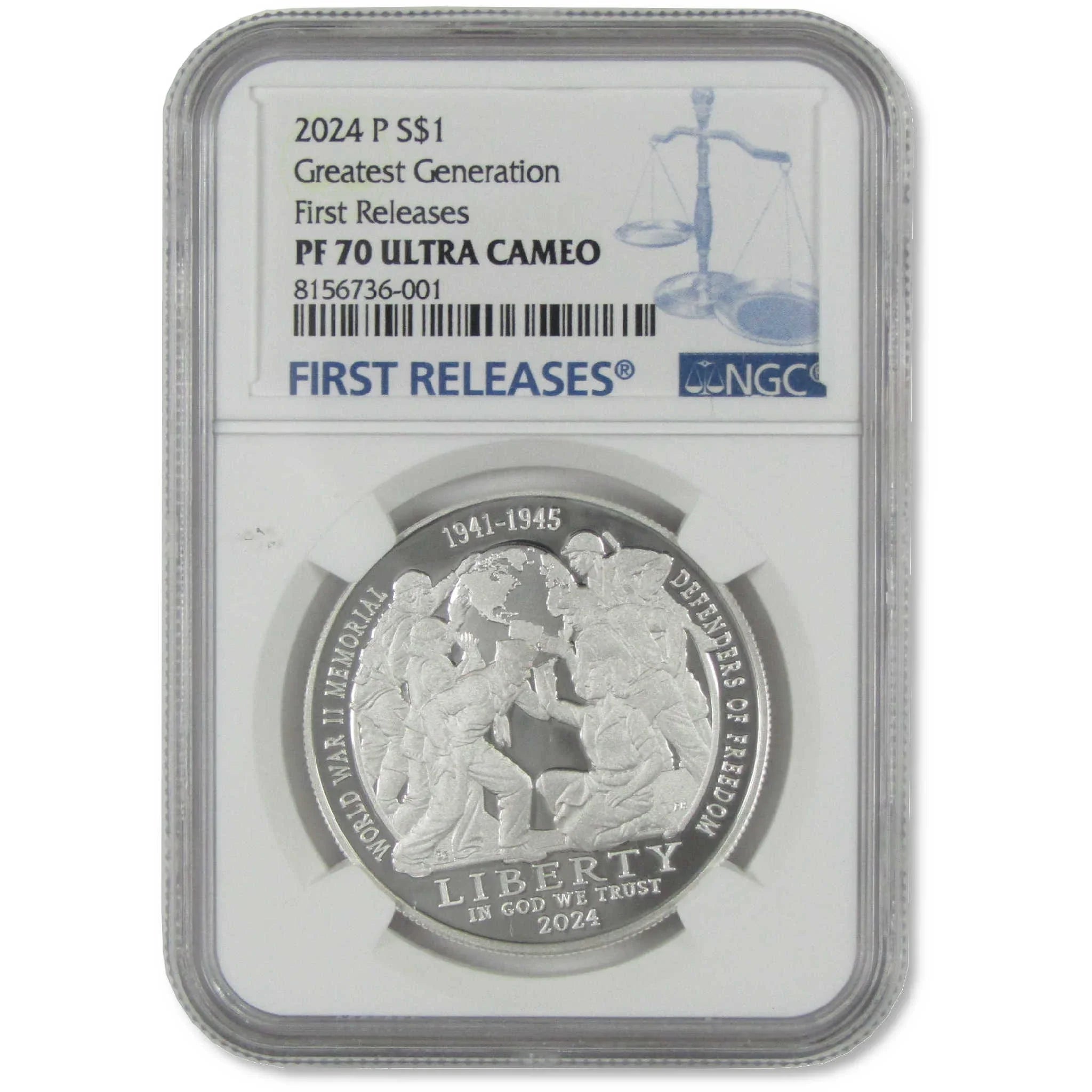 2024 P Greatest Generation Commemorative Silver Dollar PF 70 UCAM NGC
