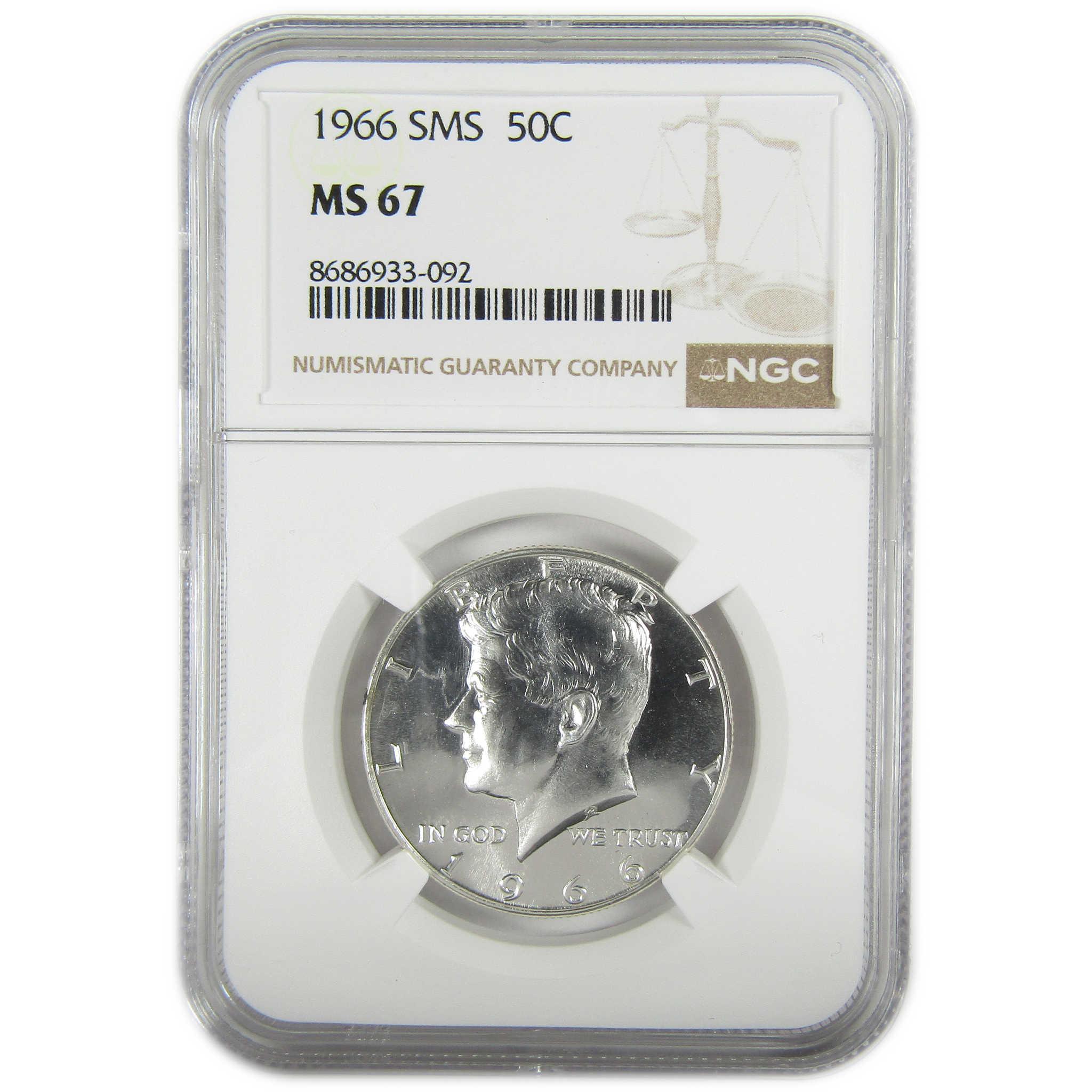 1966 SMS Kennedy Silver Half Dollar MS 67 NGC Uncirculated SKU:I27394