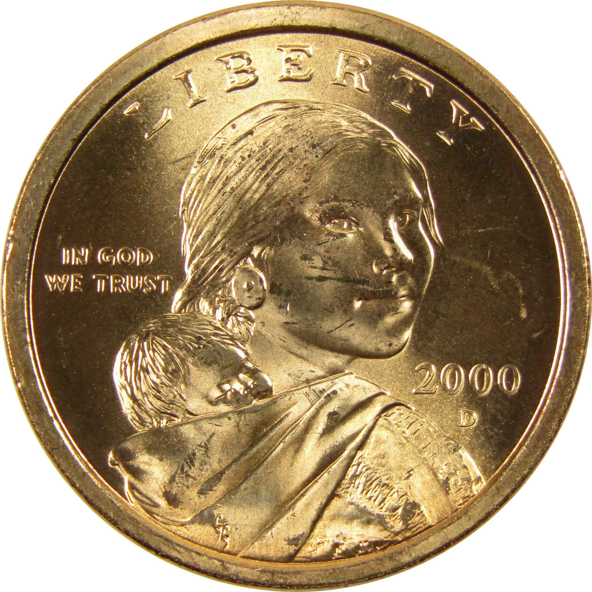 2000 D Sacagawea Native American Dollar BU Uncirculated $1 Coin