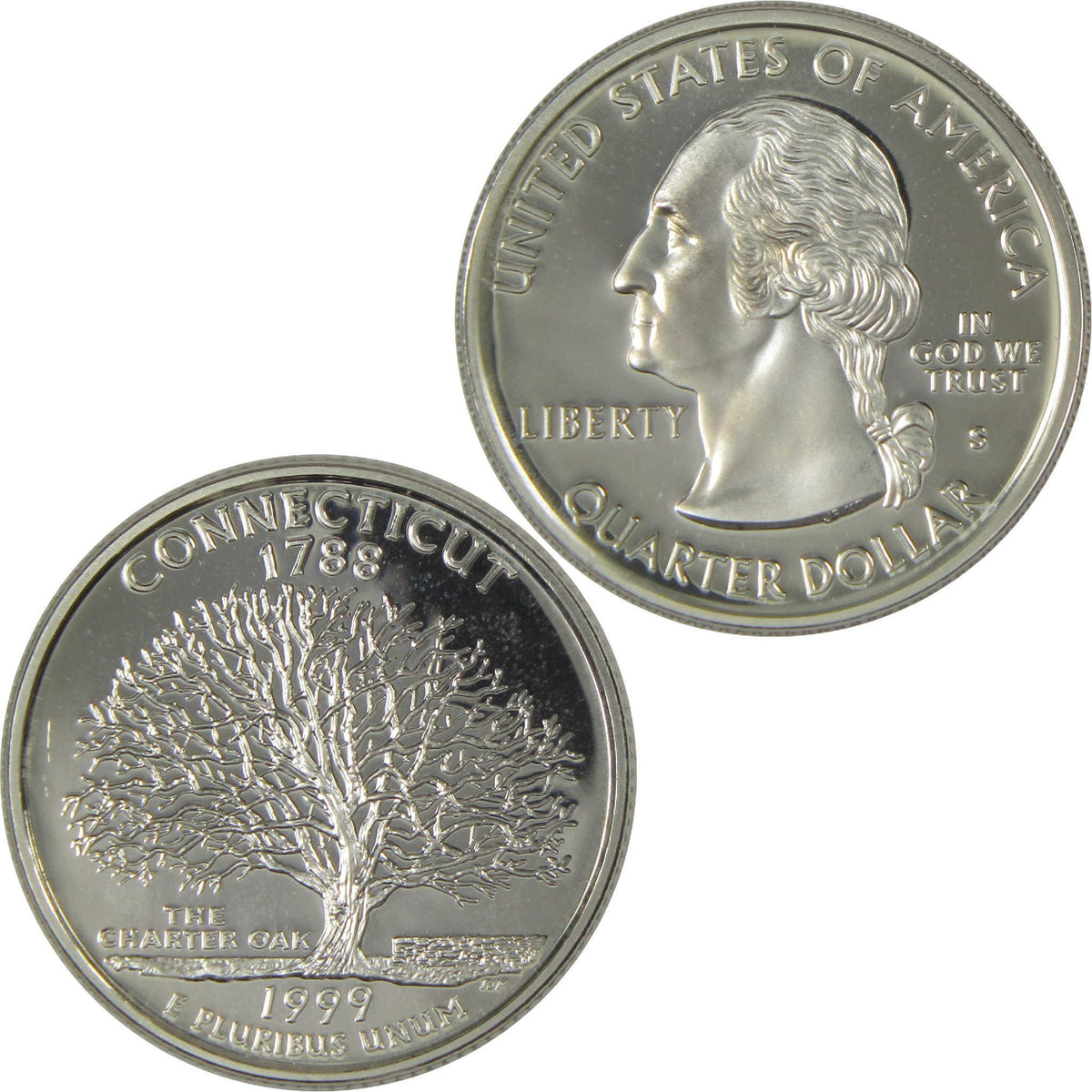 1999 S Connecticut State Silver Quarter Proof 25c Coin Collectible