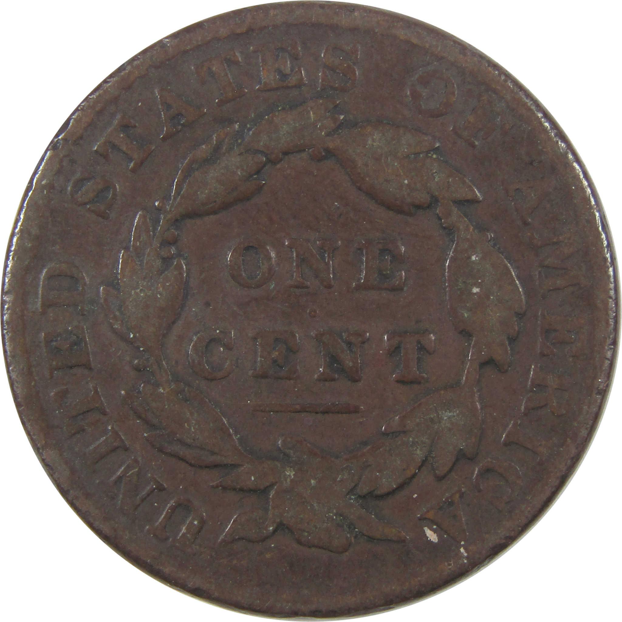 1833 Coronet Head Large Cent VG Very Good Copper Penny SKU:I17955