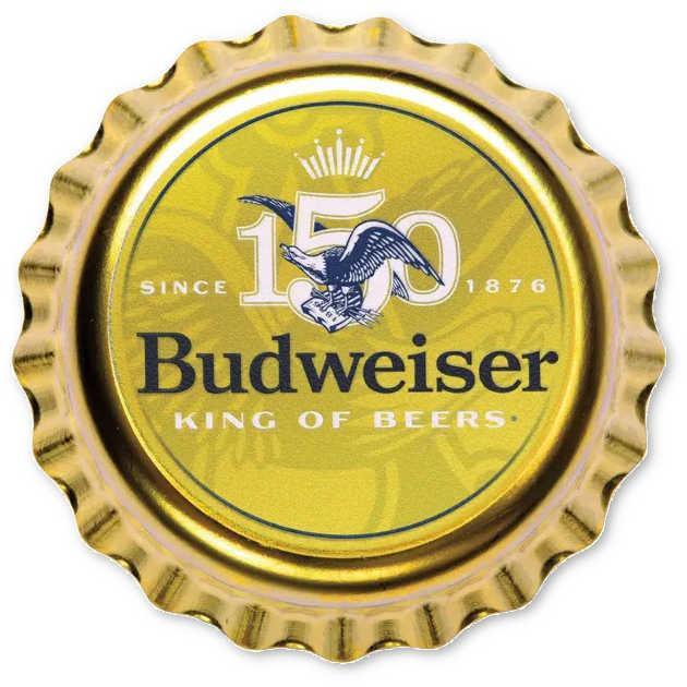 Budweiser 150th Anniversary Gold-Plated Silver Bottle Cap Collectible