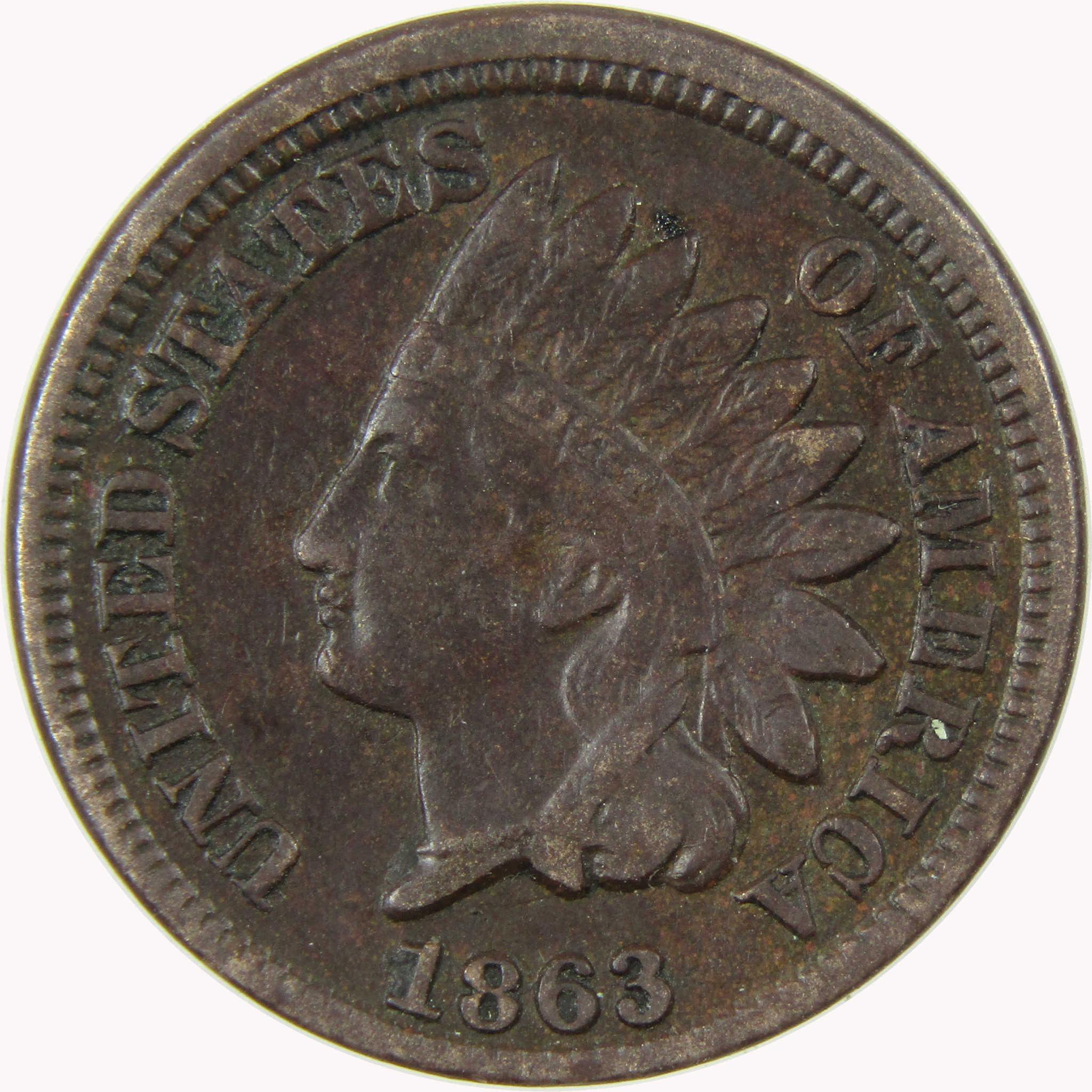 1863 Indian Head Cent VF Very Fine Details Penny 1c Coin SKU:CP1111
