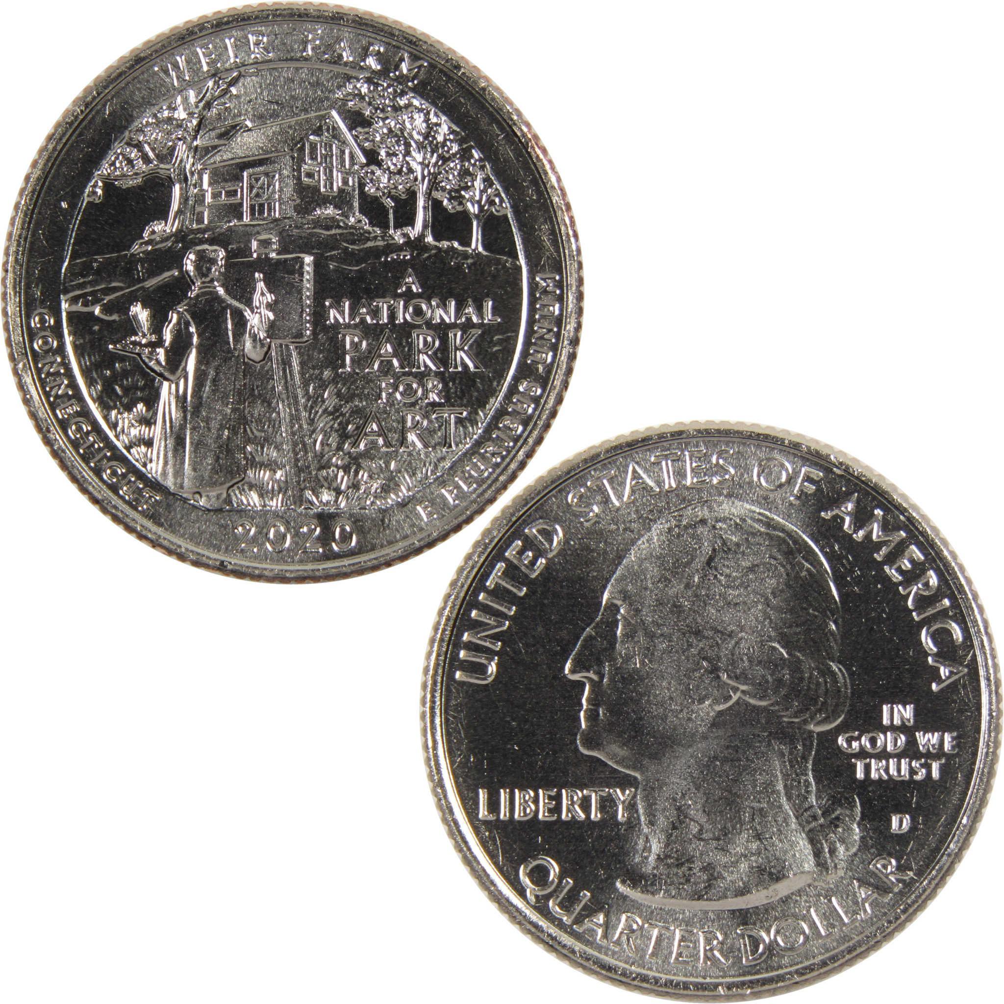 2020 D Weir Farm NHS National Park Quarter BU Uncirculated Clad Coin