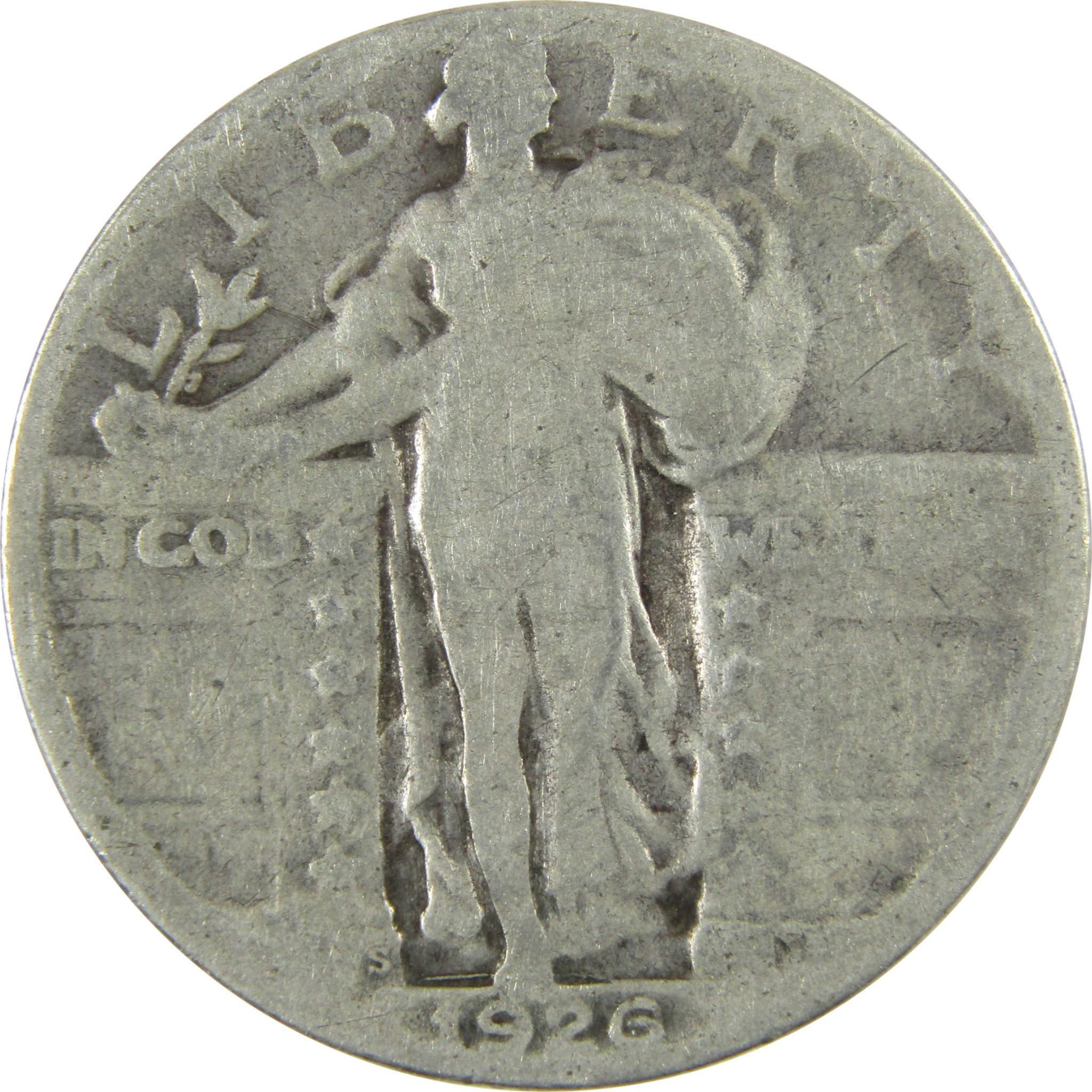 1926 S Standing Liberty Silver Quarter G Good 25c Coin SKU:CP909