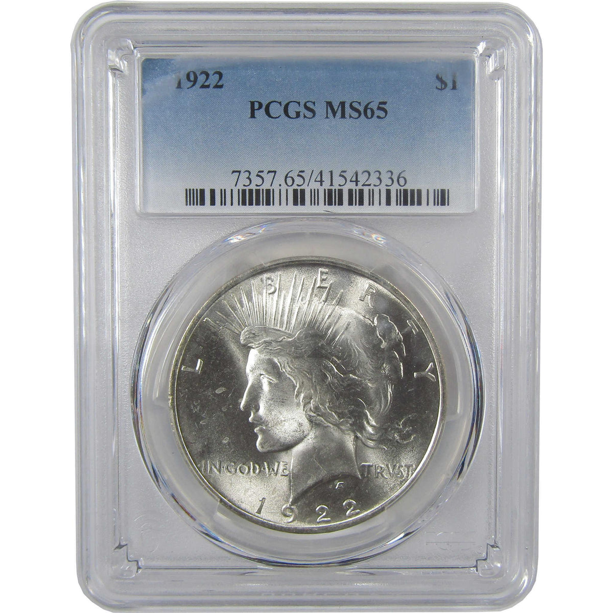 1922 Peace Silver Dollar MS 65 PCGS Uncirculated $1 Coin Collectible